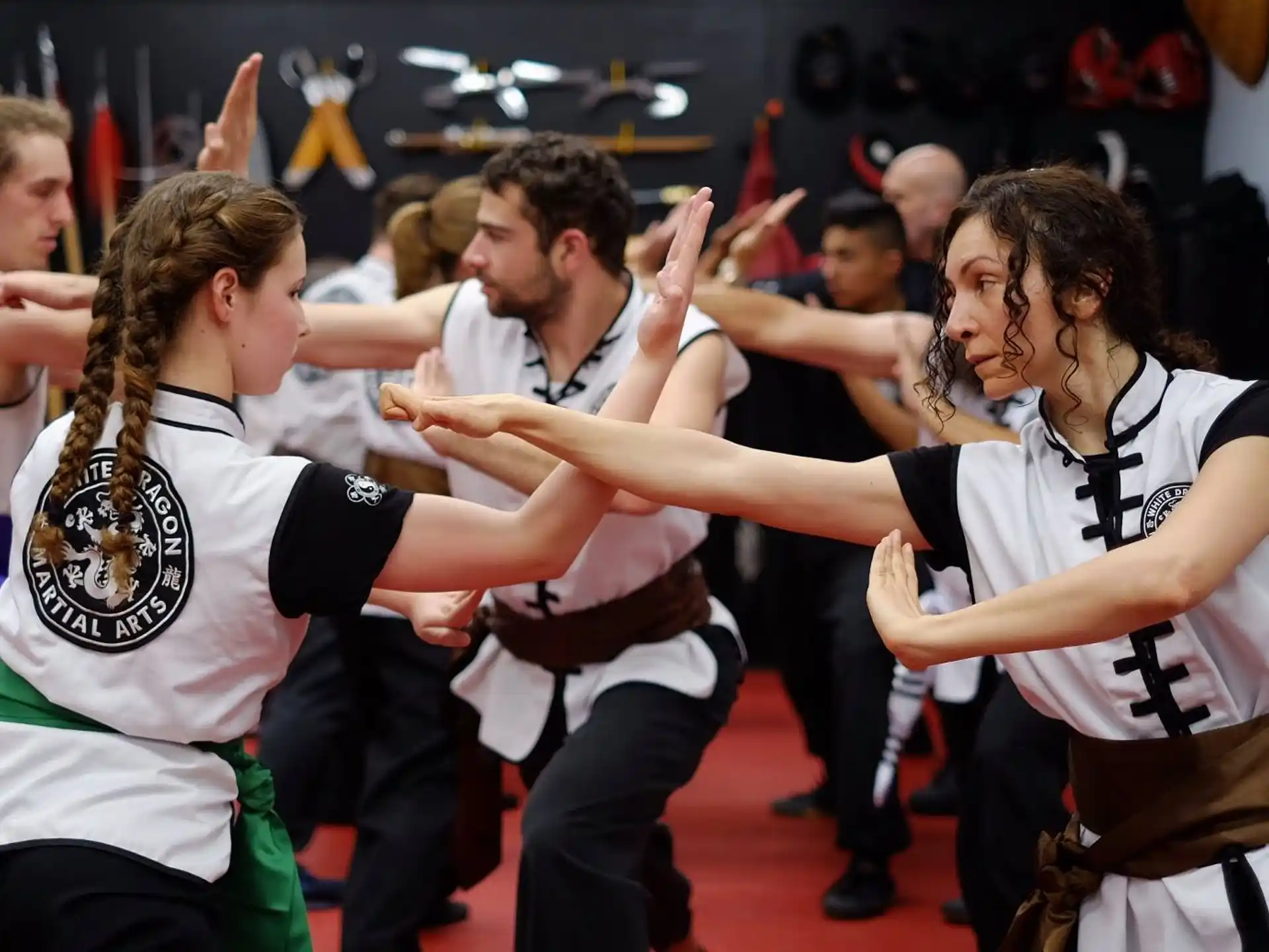 a group of people dancing