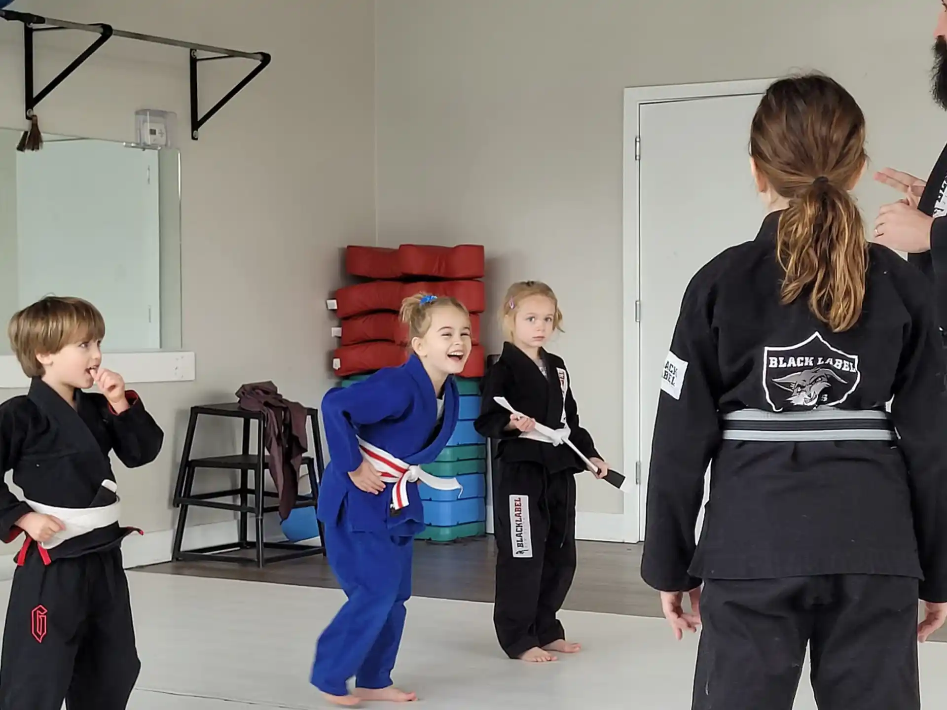 a group of children in a room
