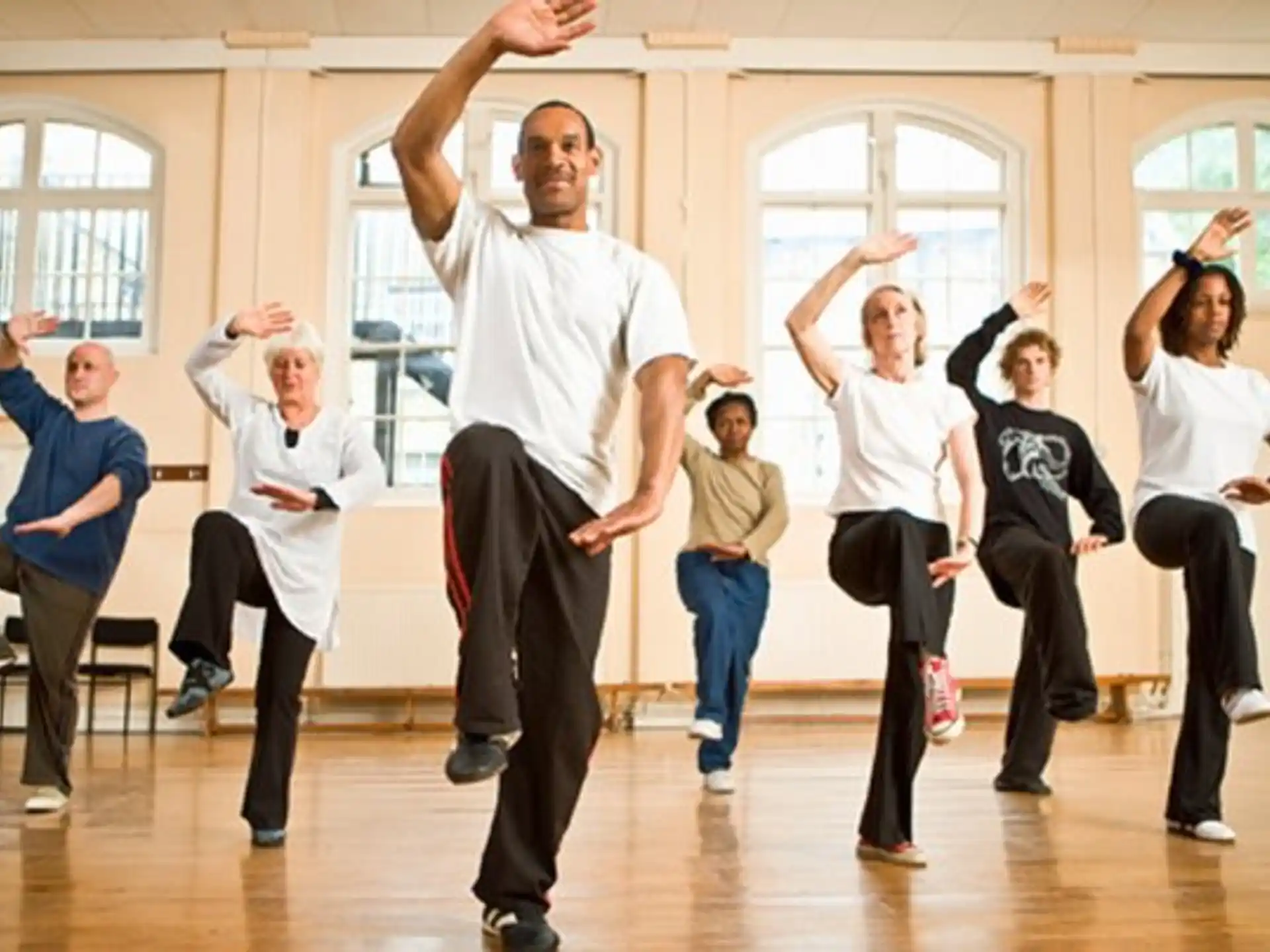 a group of people dancing