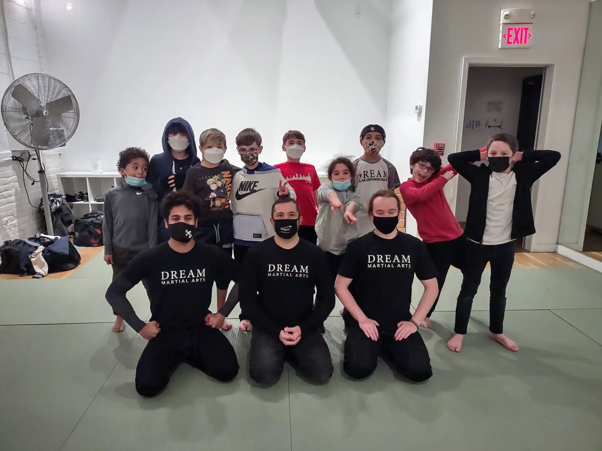 a group of people posing for a photo