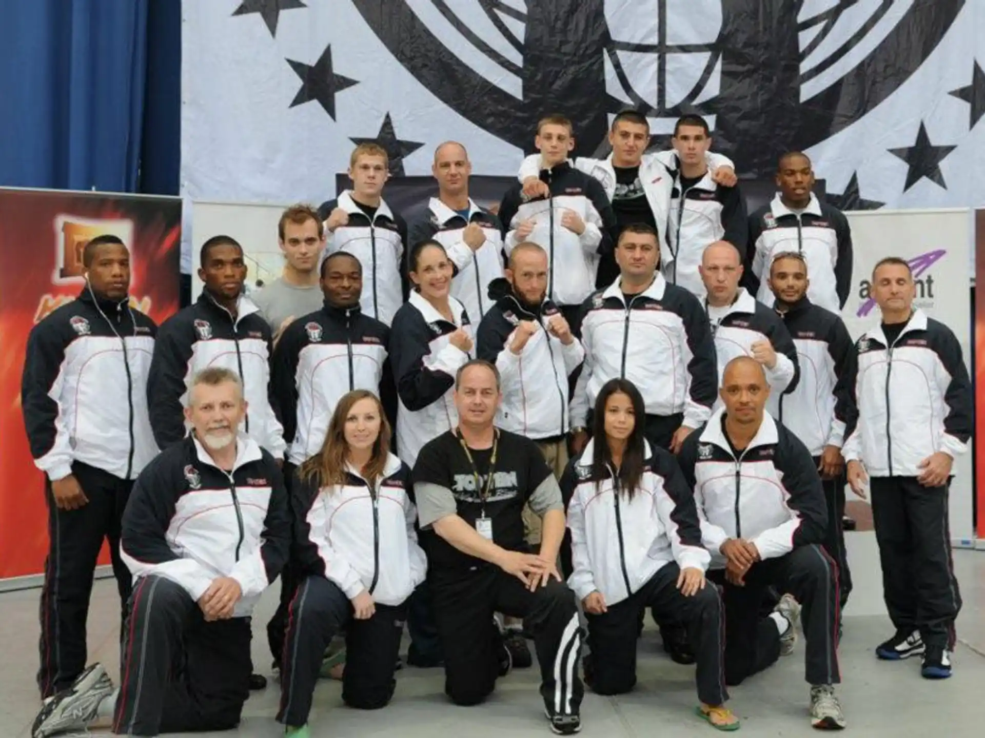 a group of people posing for a photo