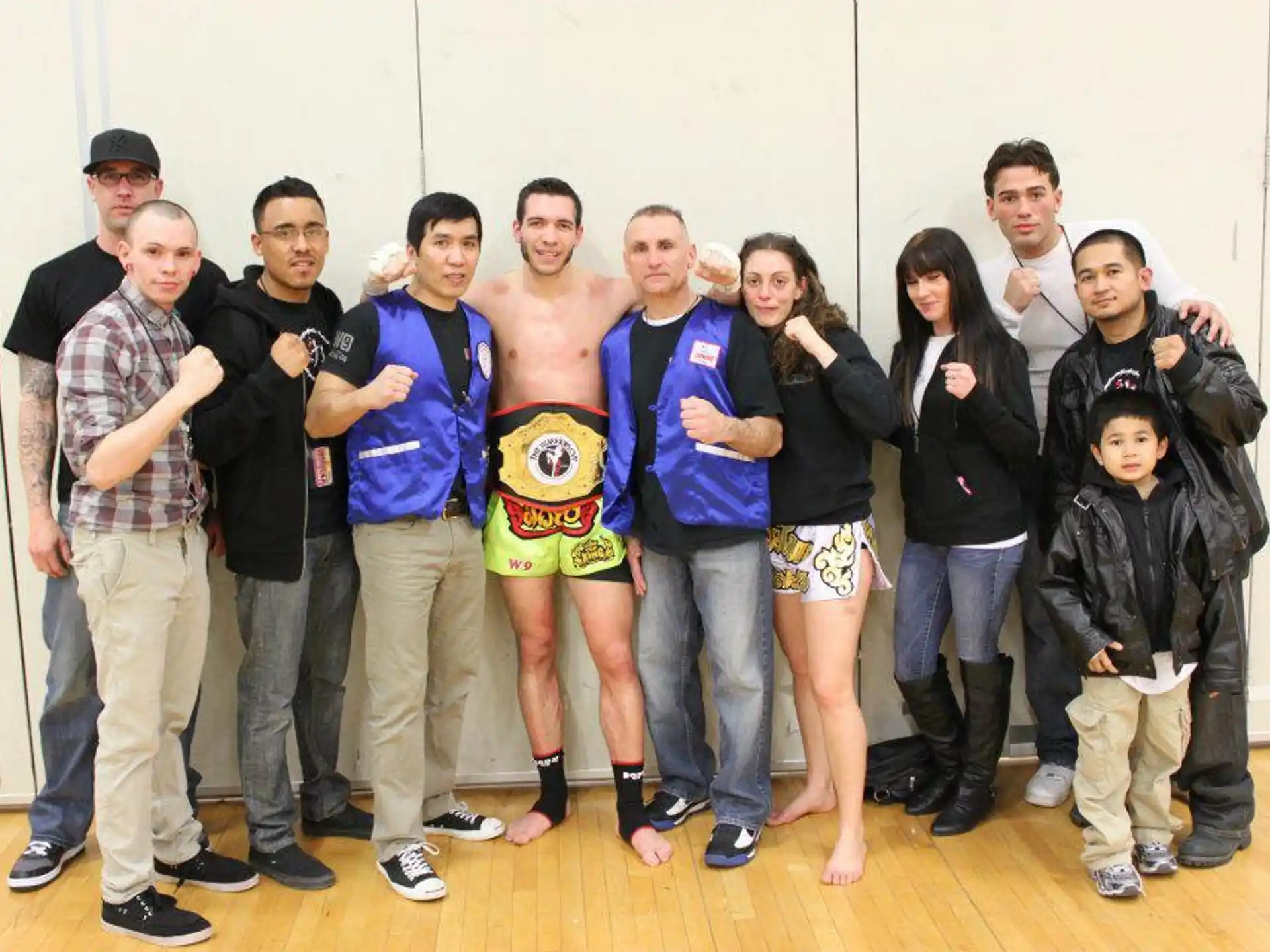 a group of people posing for a photo