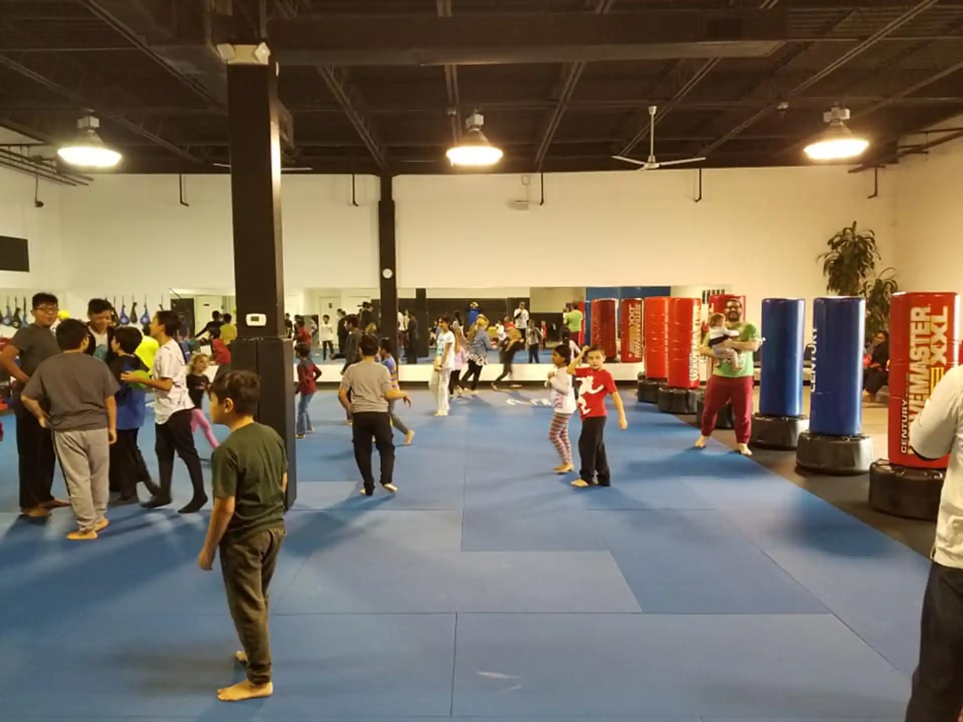 a group of people in a room