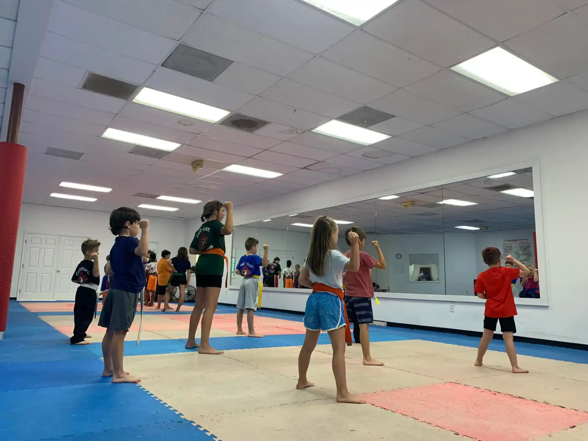 a group of people in a room