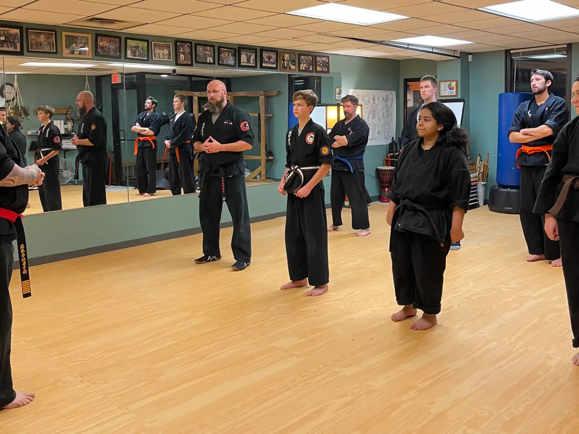 a group of people in a room