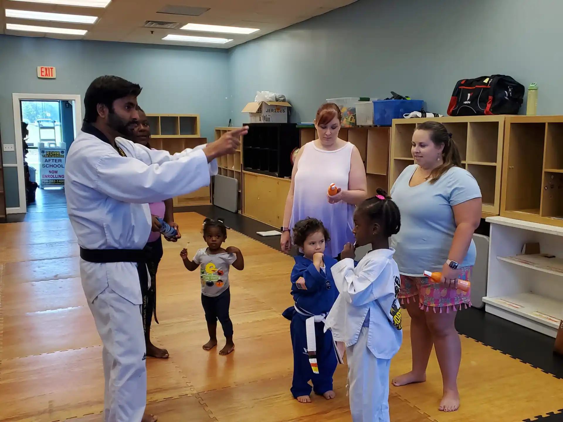 a group of people in a room