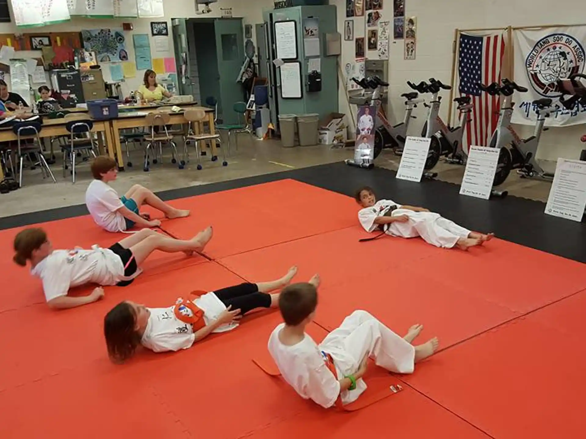 a group of people in a room