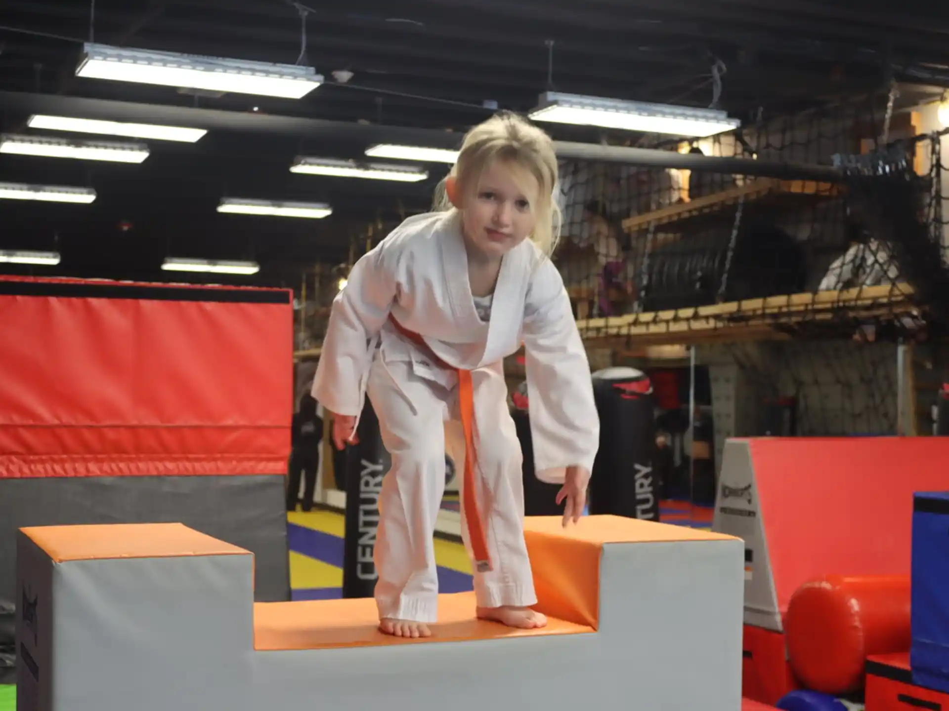 a person standing on a podium