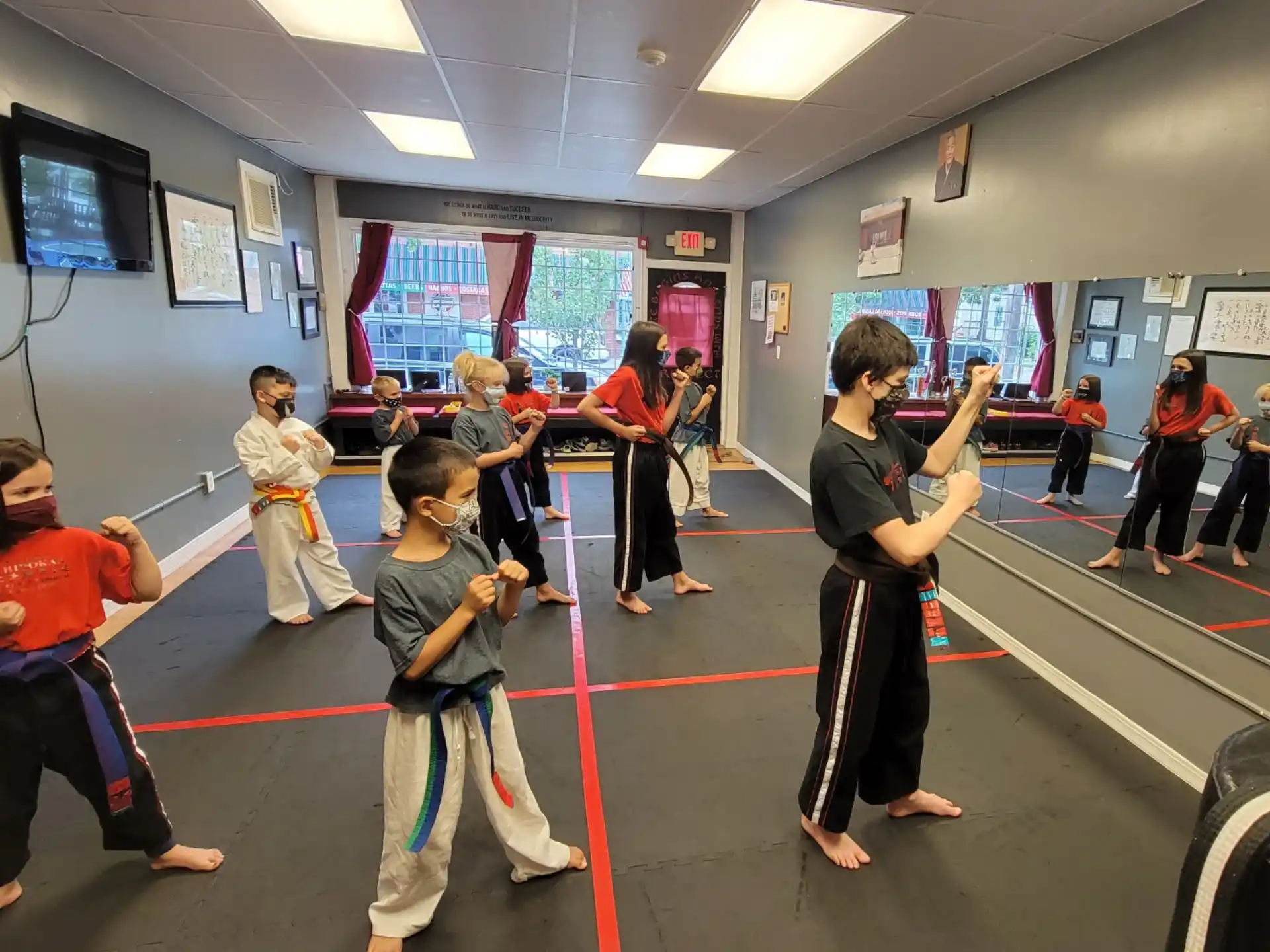 a group of children in a room