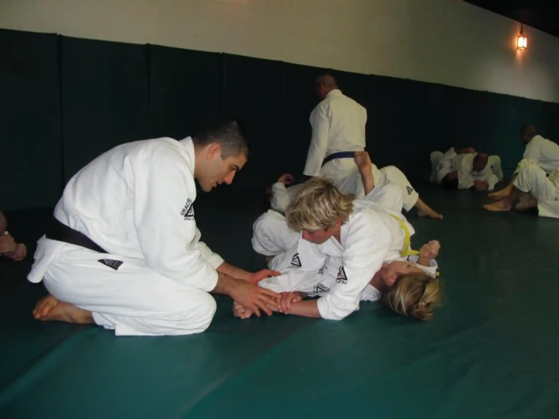 a group of people in karate uniforms