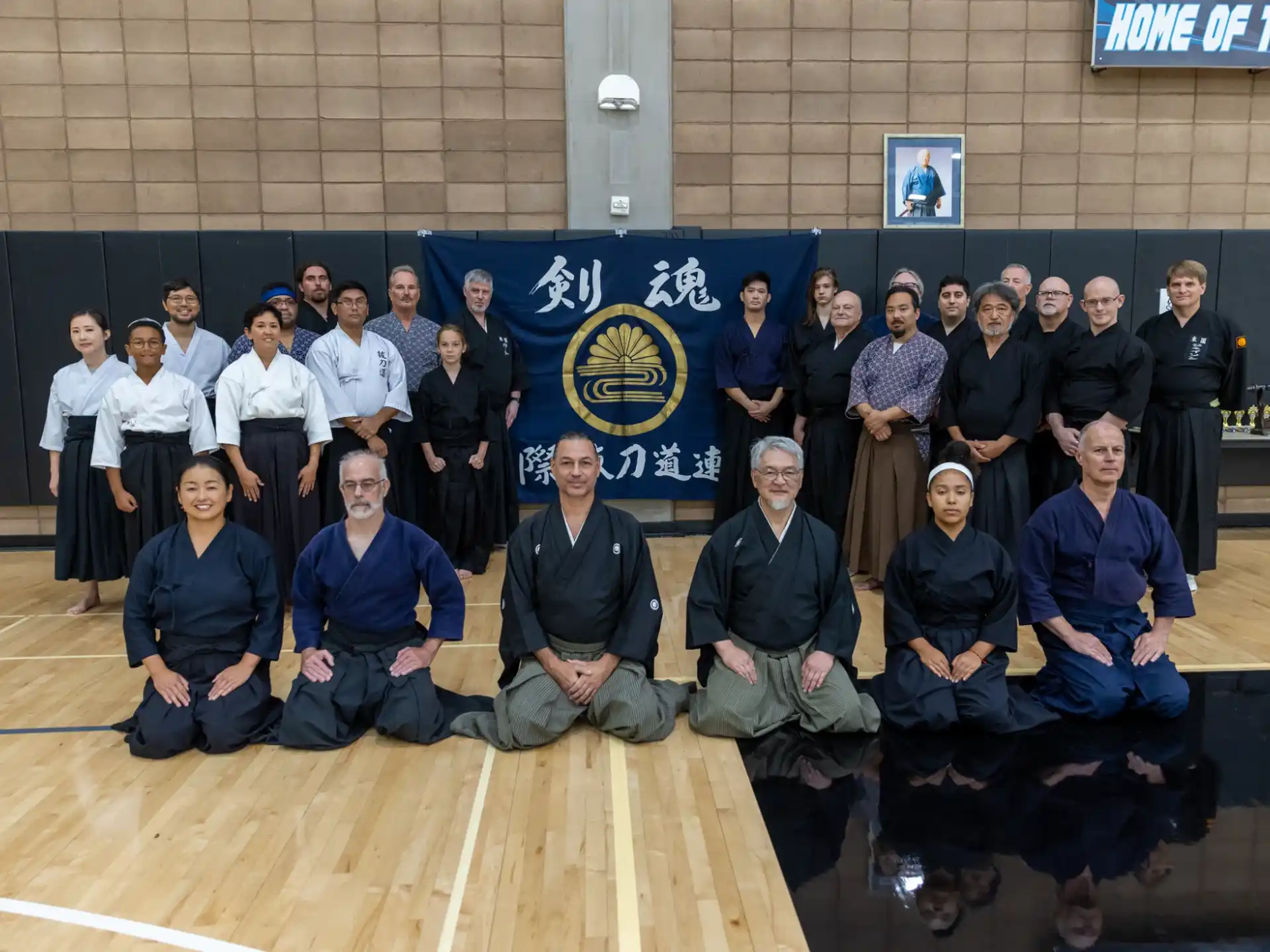 a group of people posing for a photo