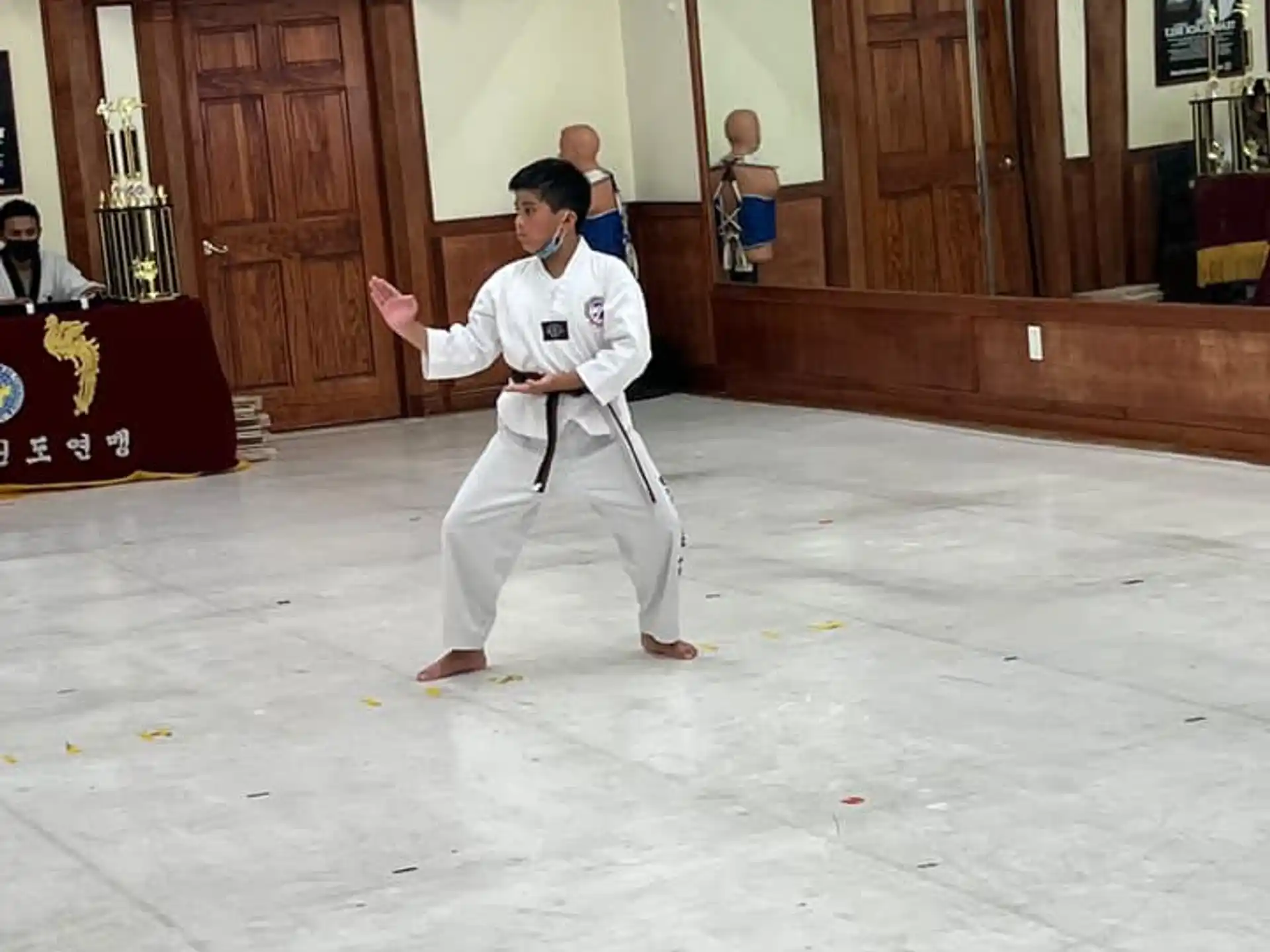 a person in a karate uniform
