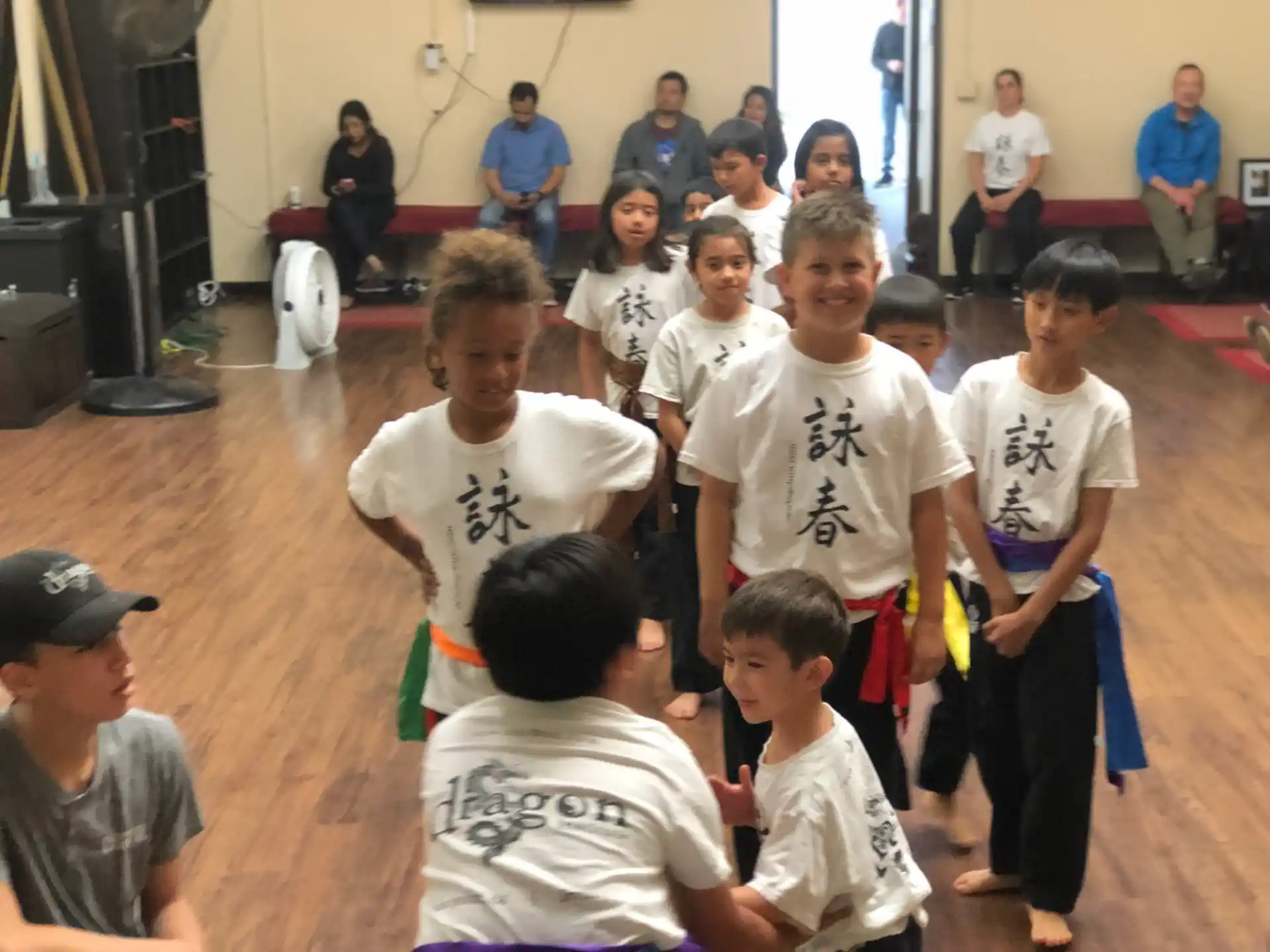 a group of boys in a gym