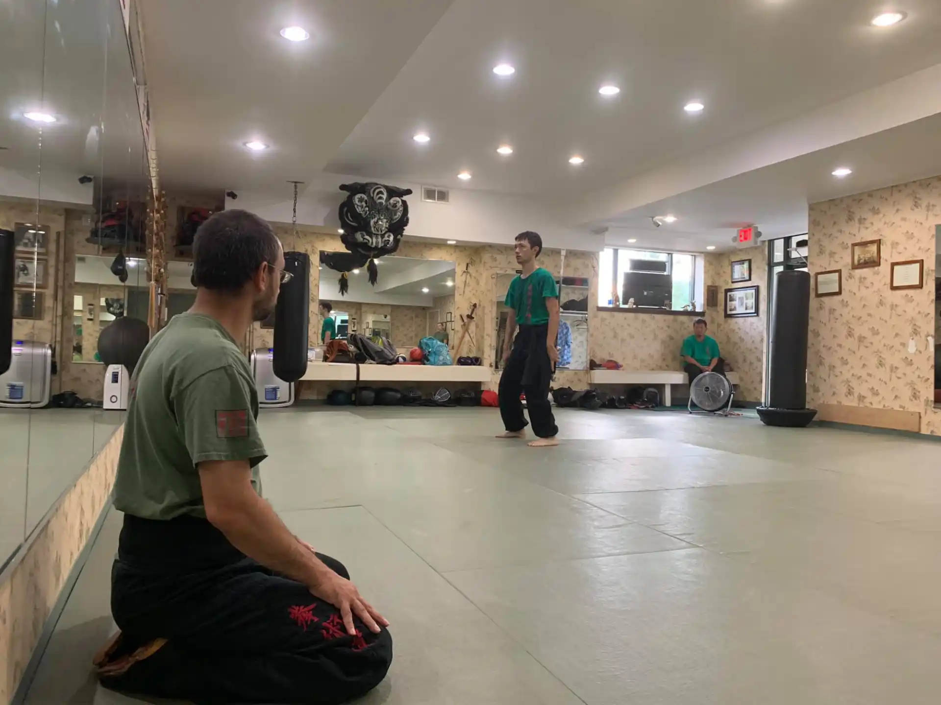a person lifting weights in a gym