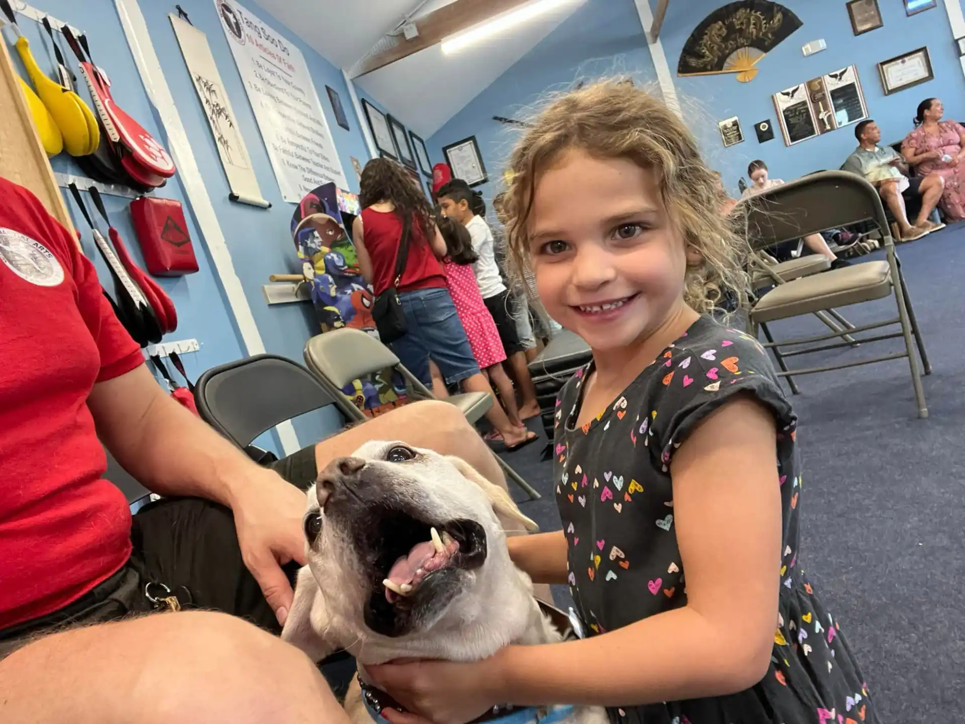 a girl and a dog