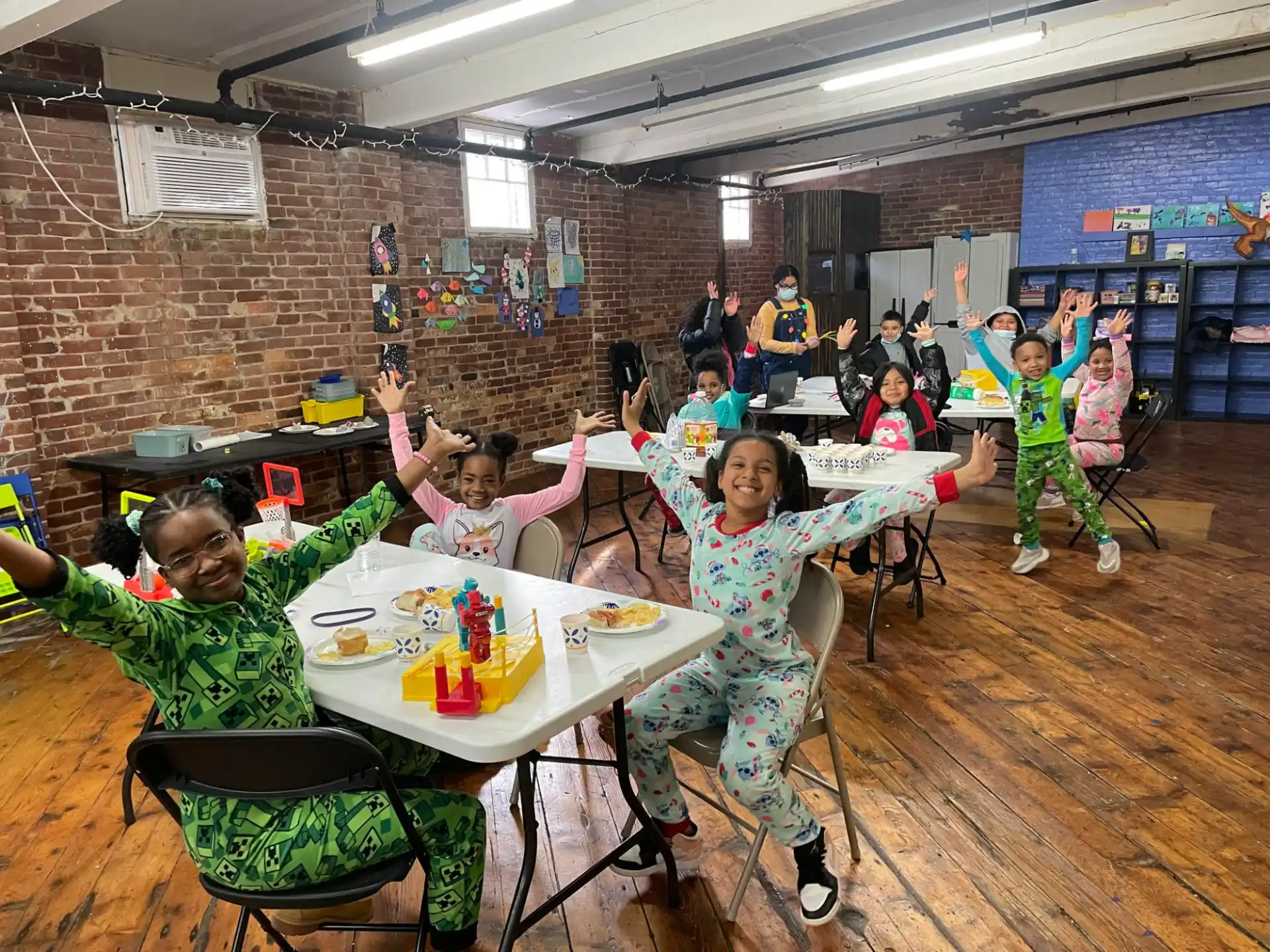 a group of children in a room