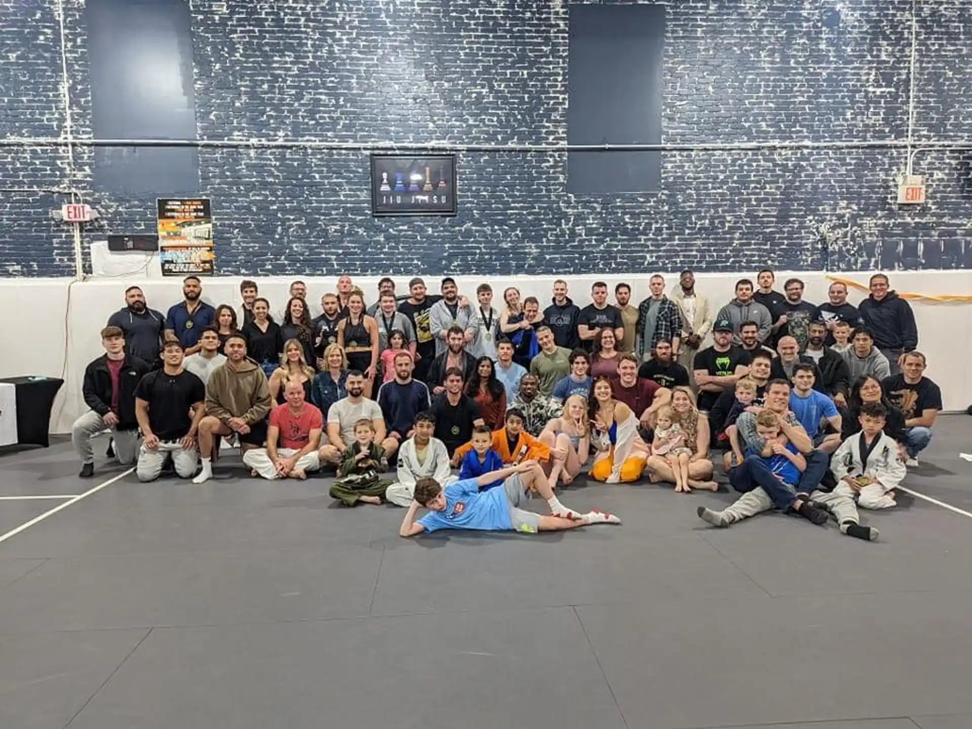 a group of people posing for a photo