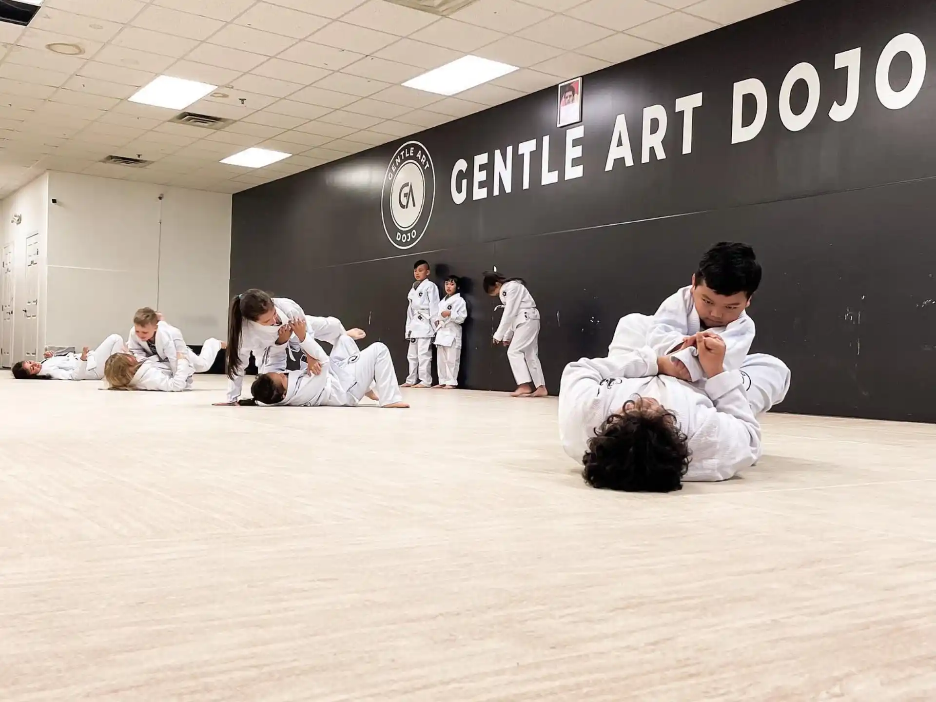 a group of people in a room