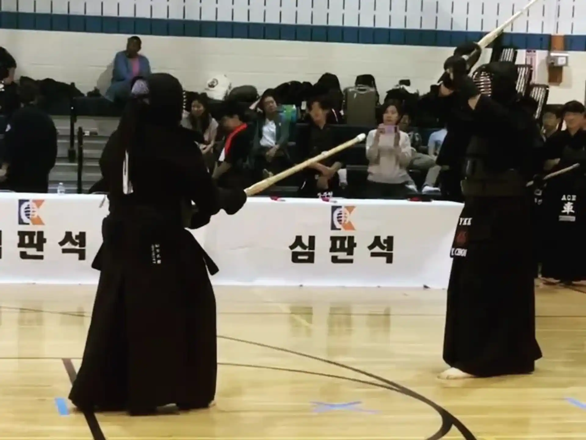 a group of people in a gymnasium