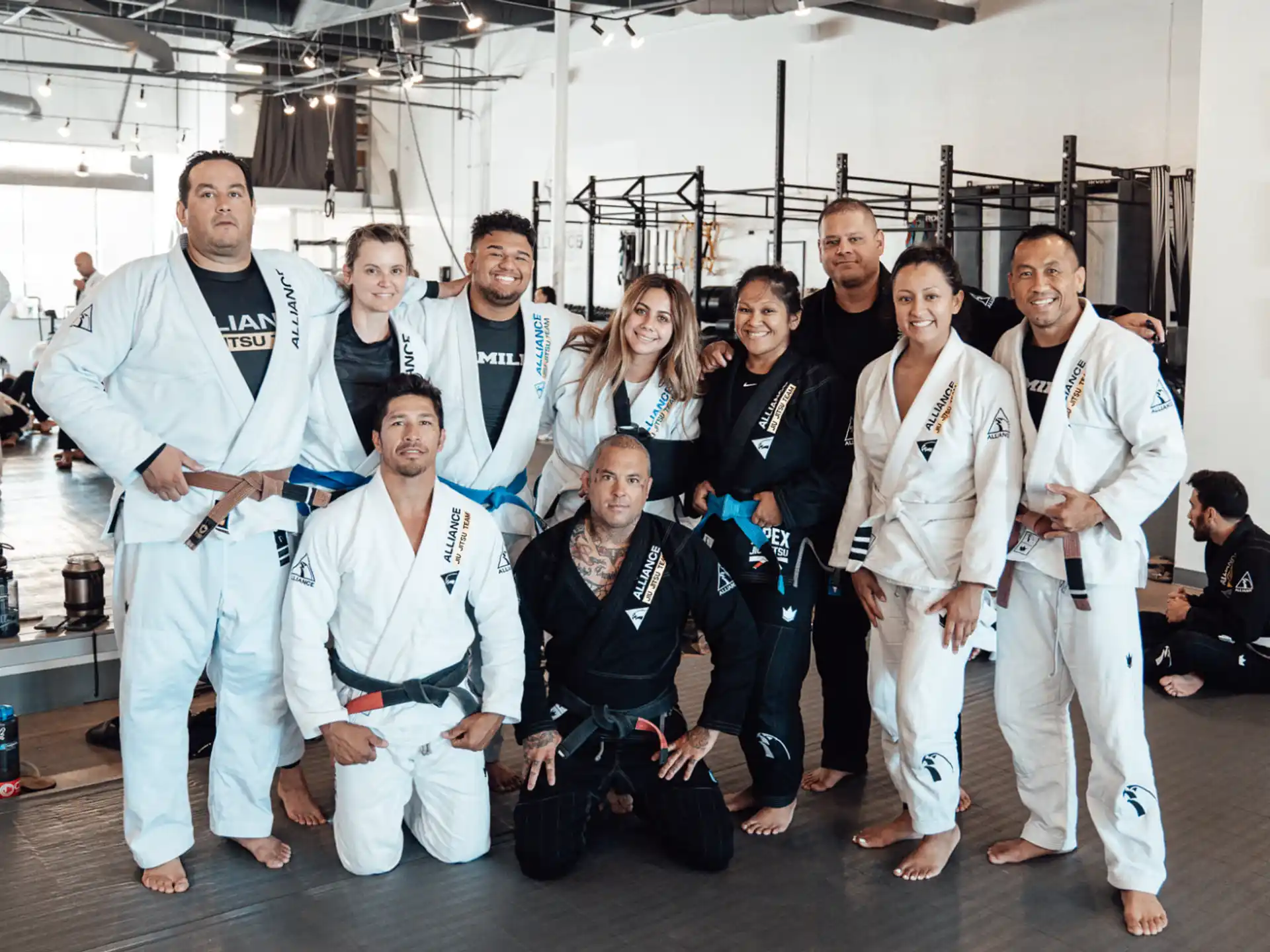 a group of people posing for a photo