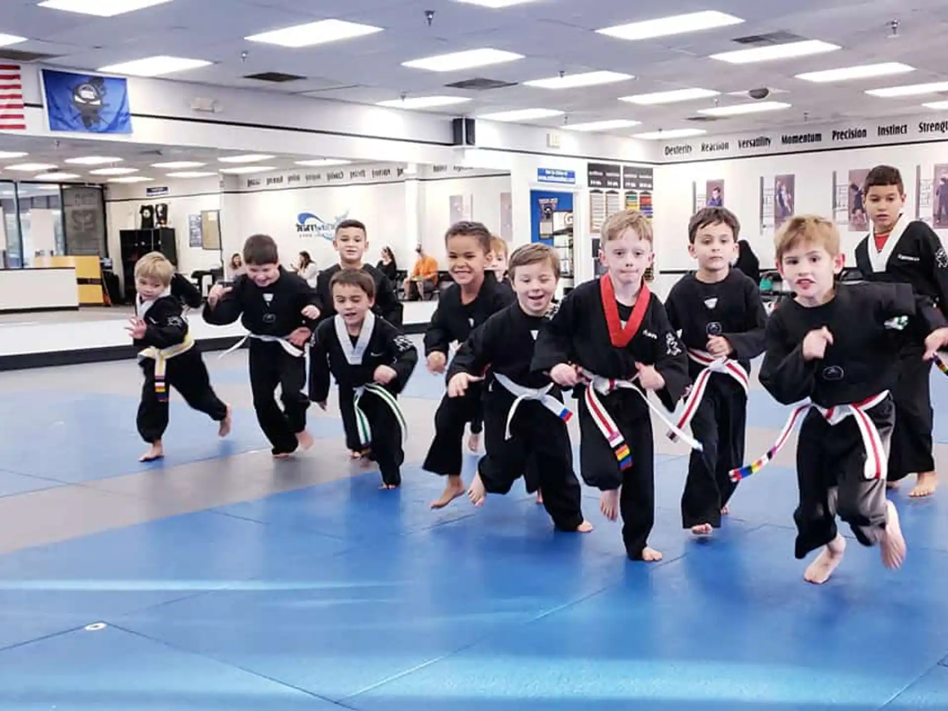 a group of children in a gym