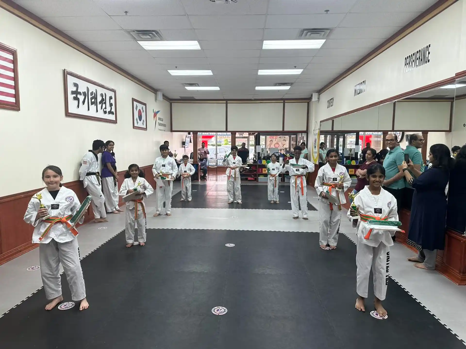 a group of people in a room