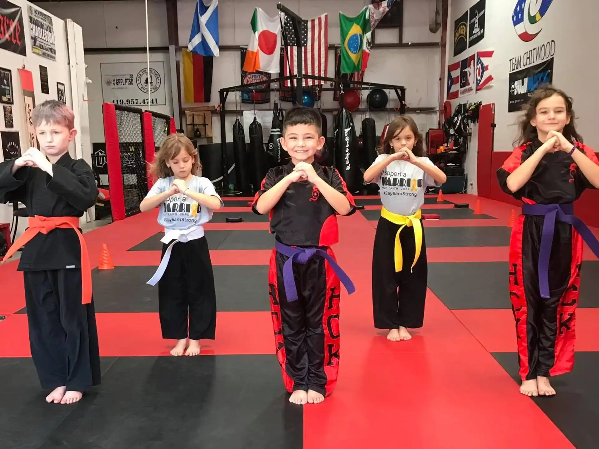 a group of children in a room