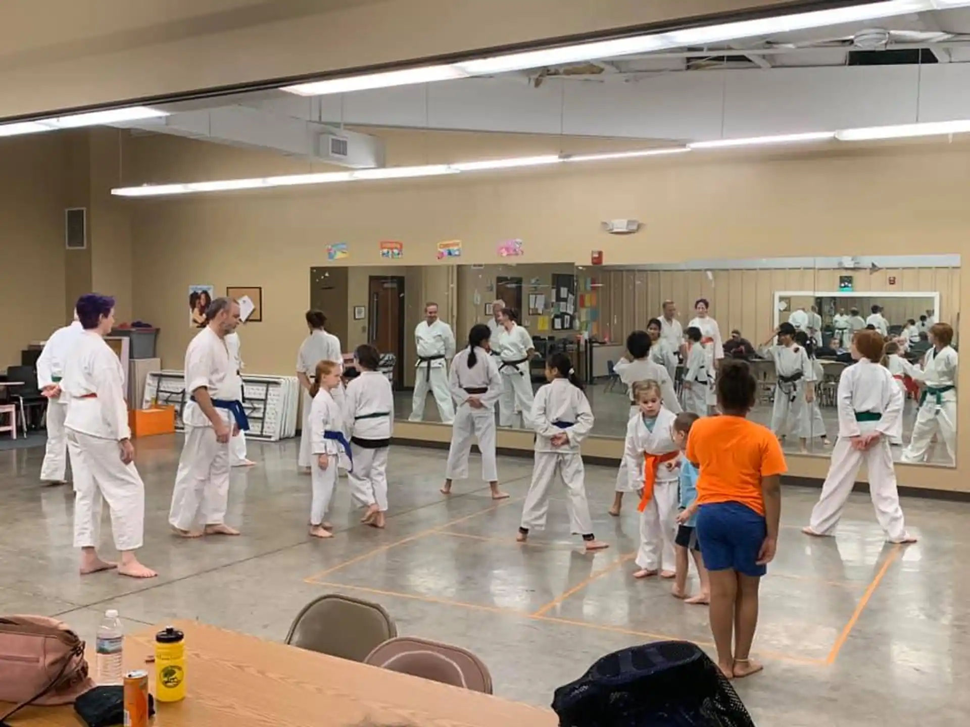 a group of people in a room