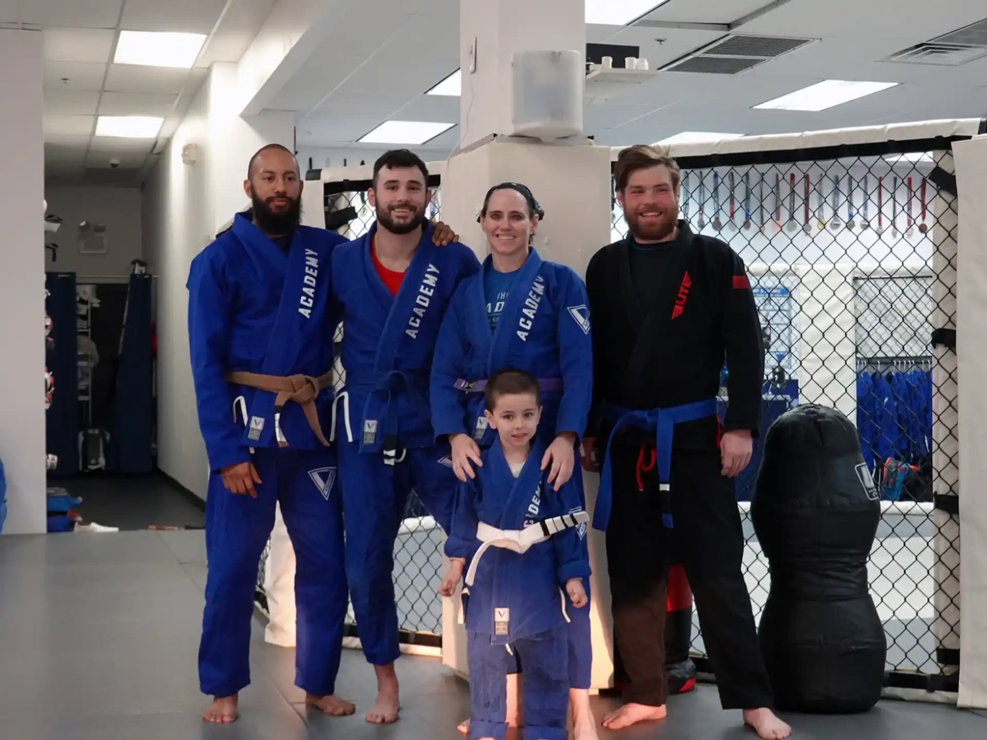 a group of people posing for a photo