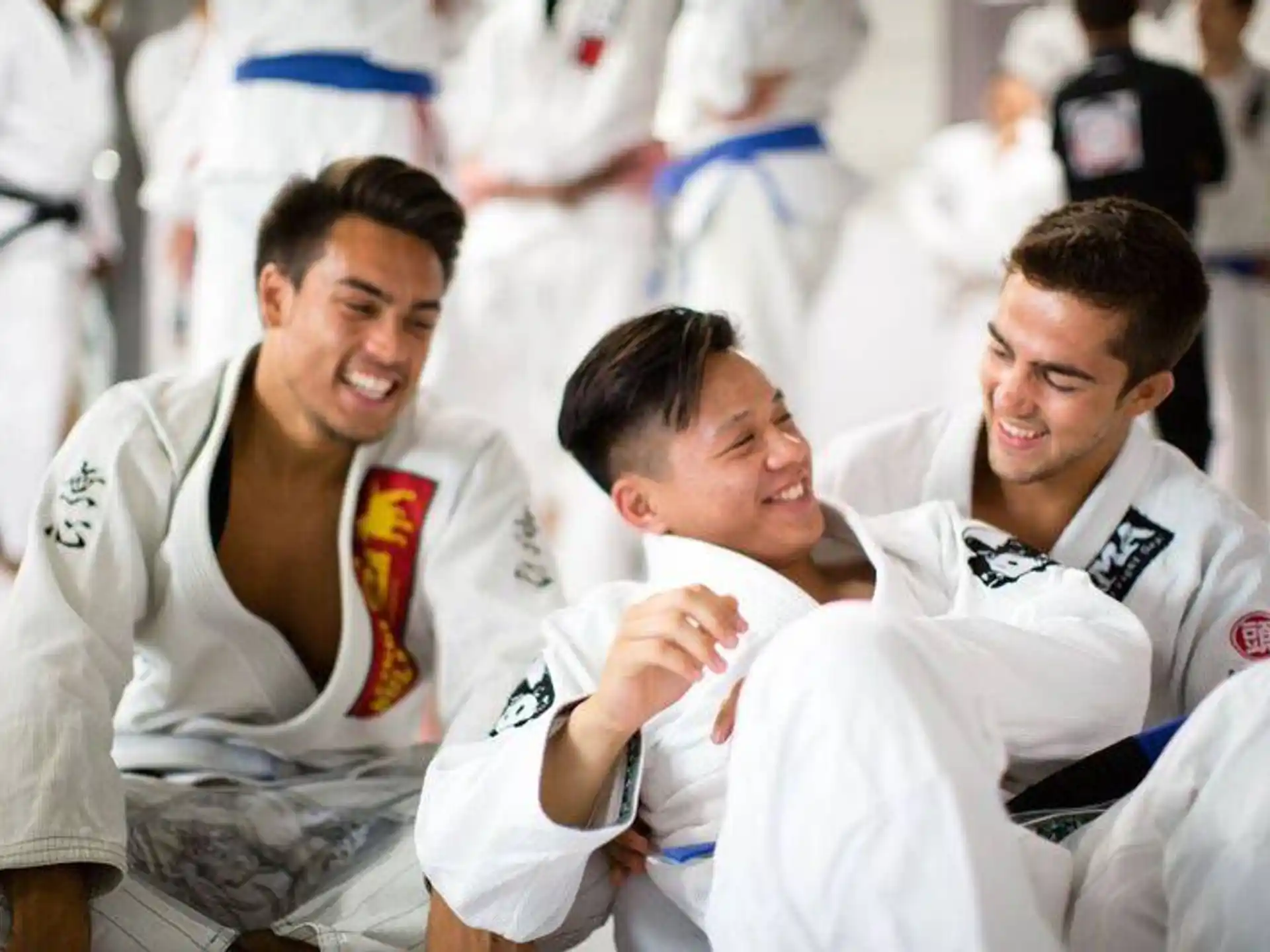 a group of men in white uniforms
