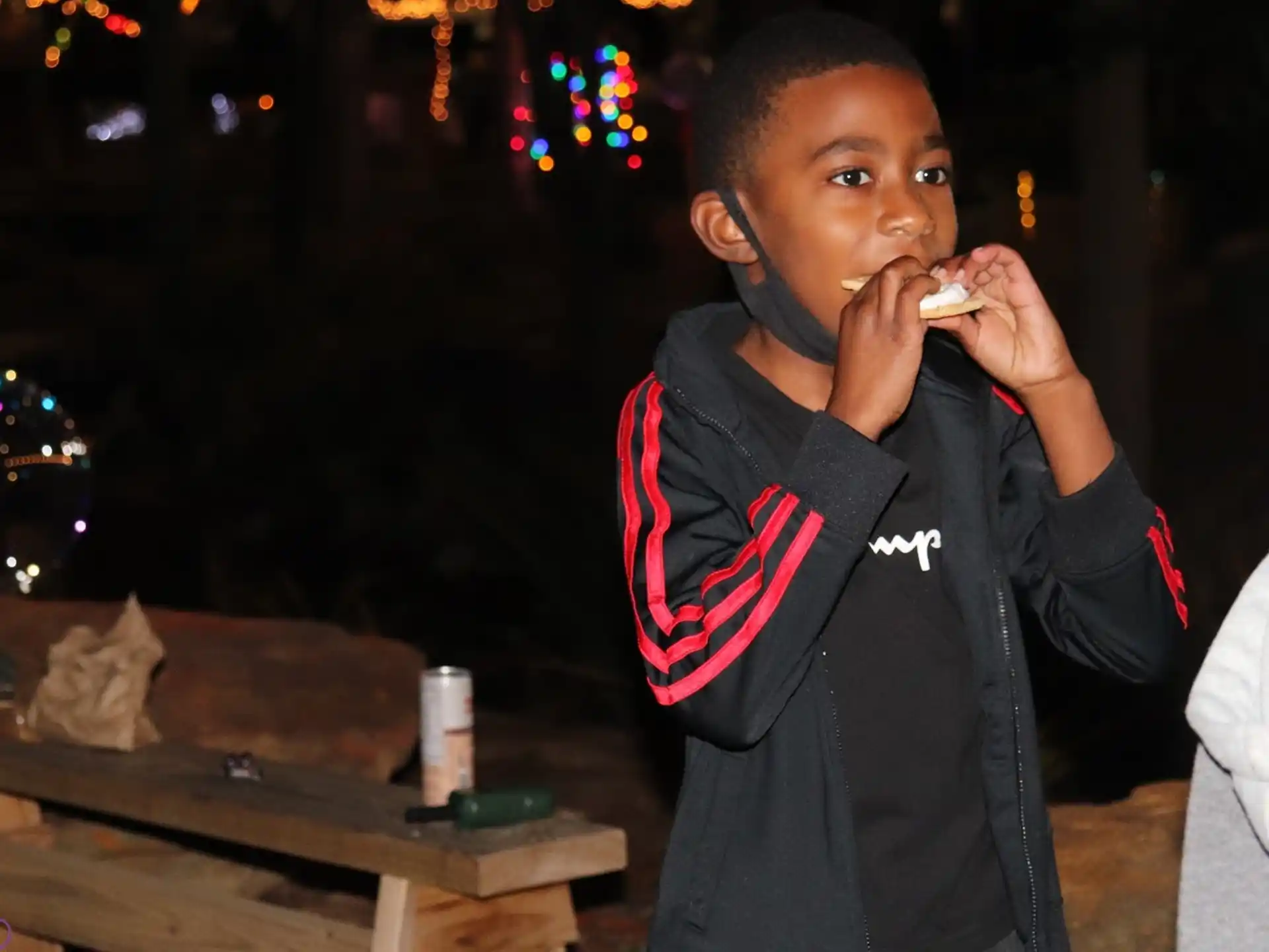 a person eating food