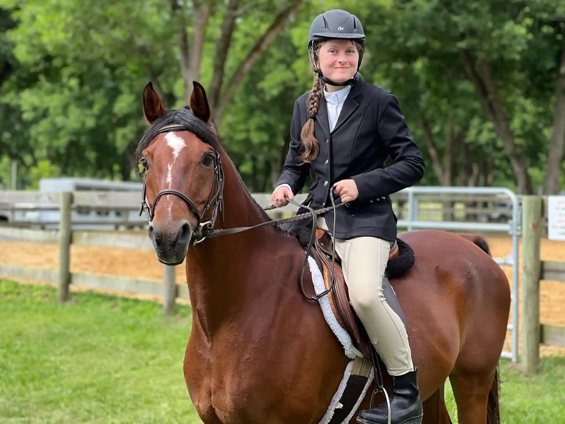 a person riding a horse