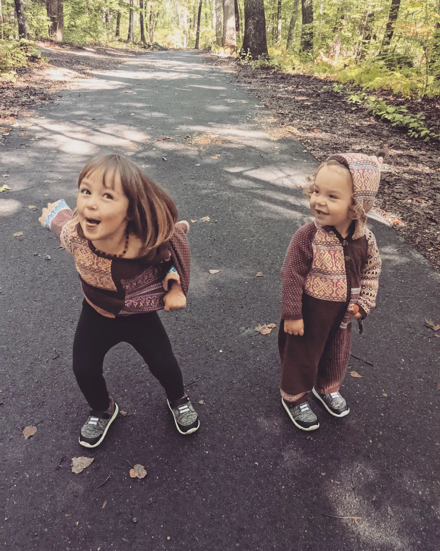 two children on a road