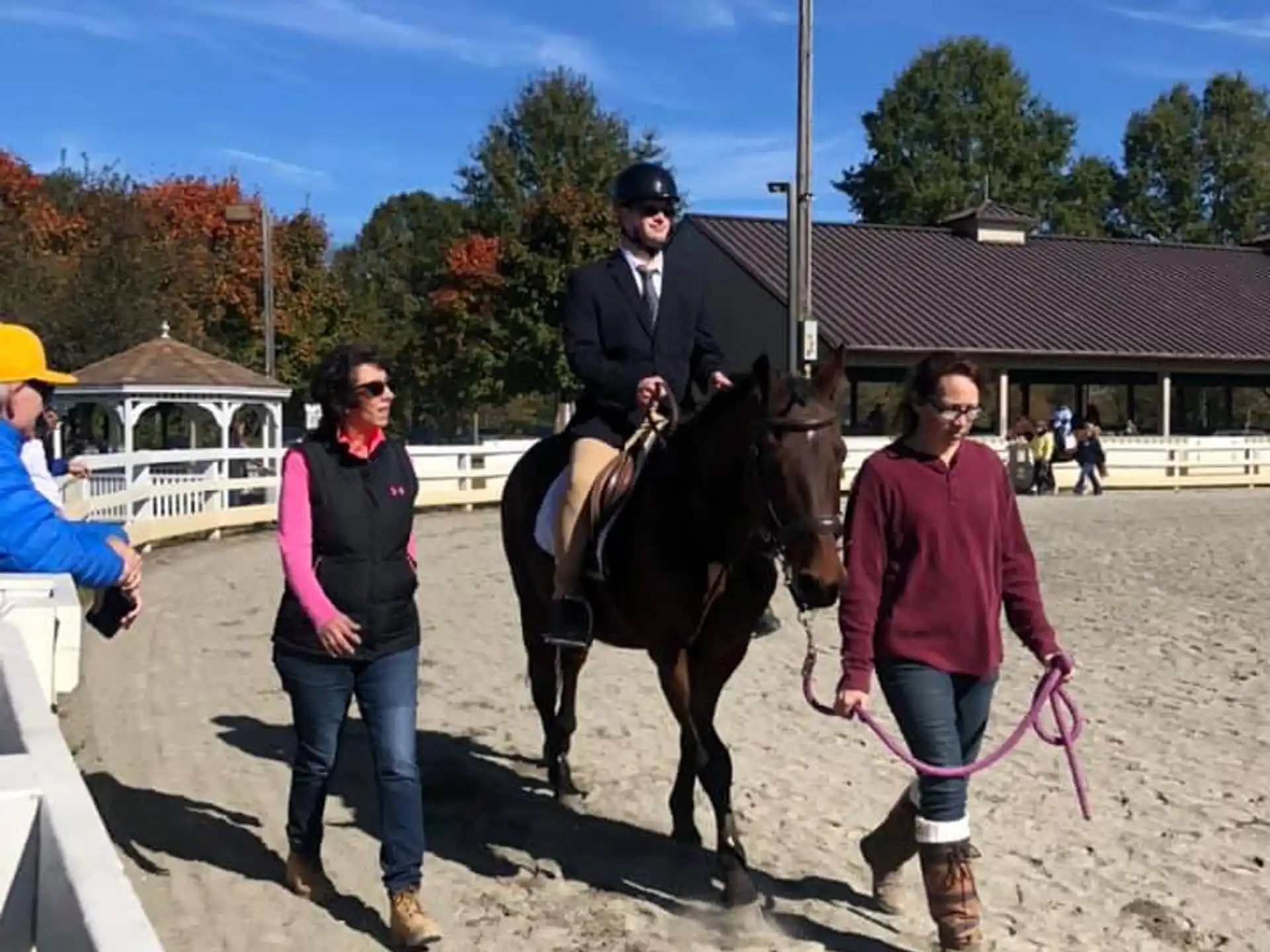 a person riding a horse