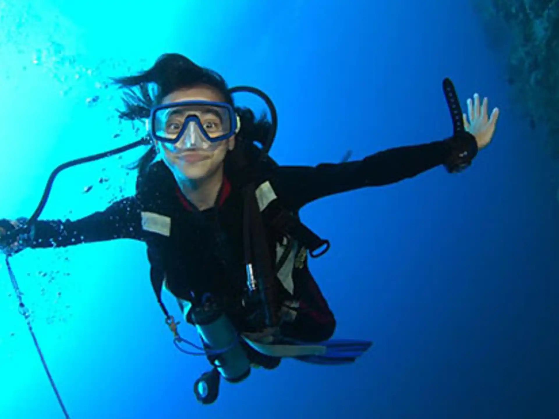 a person in scuba gear underwater