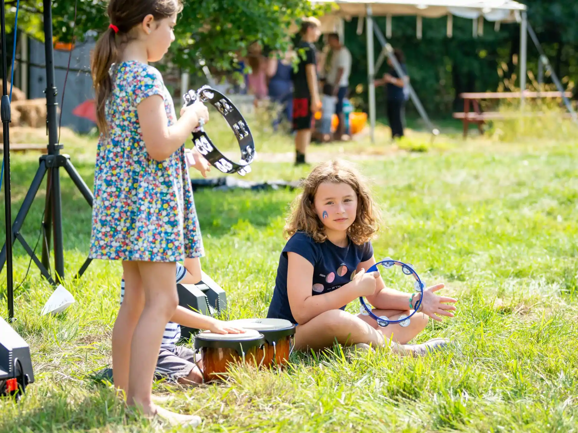 a girl playing with a girl