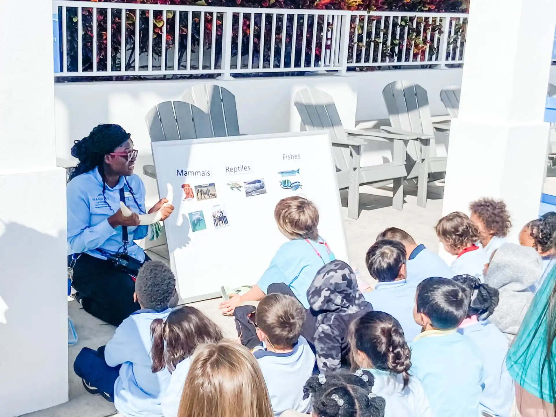 a person giving a presentation to a group of people