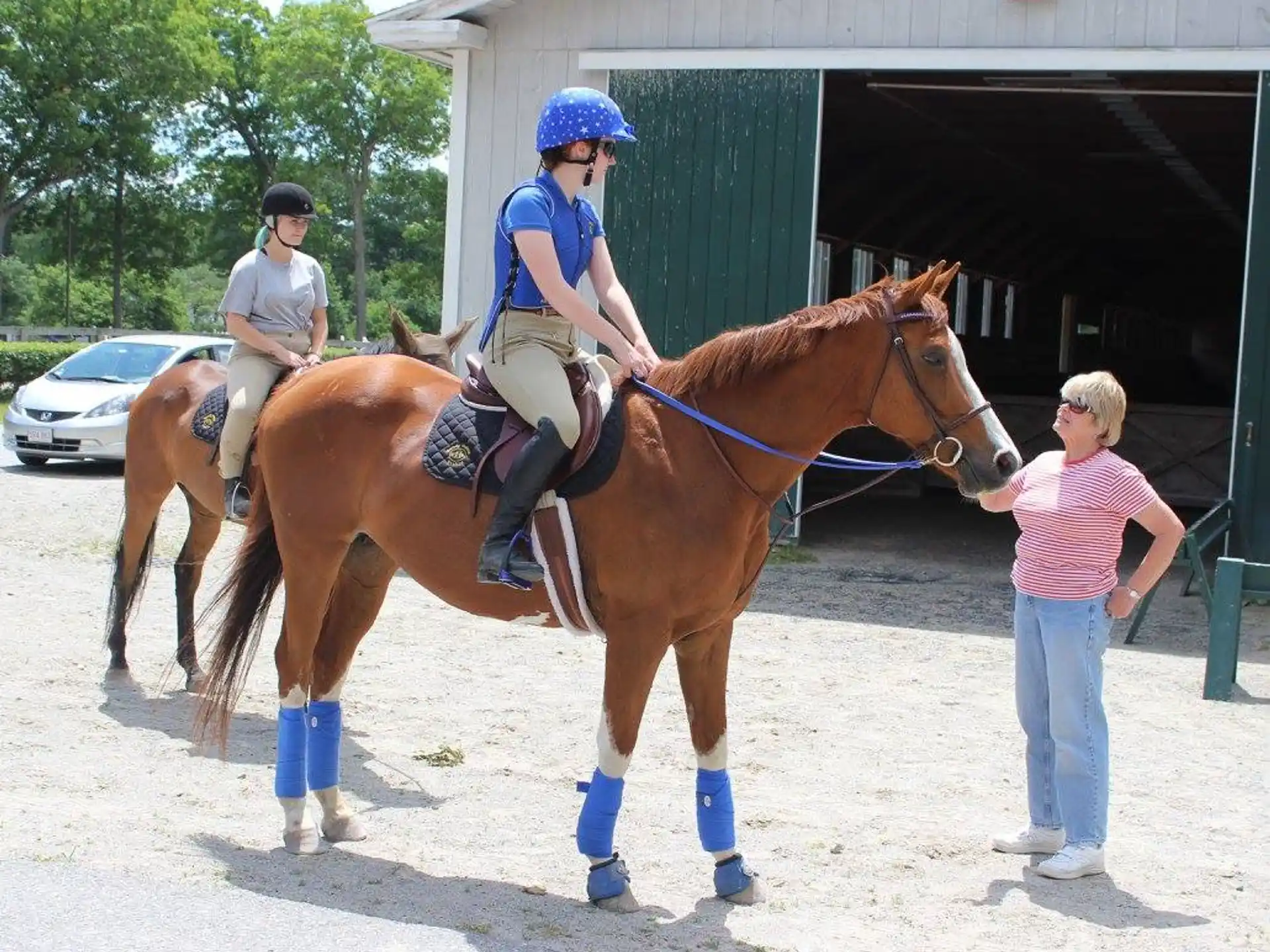 a person riding a horse
