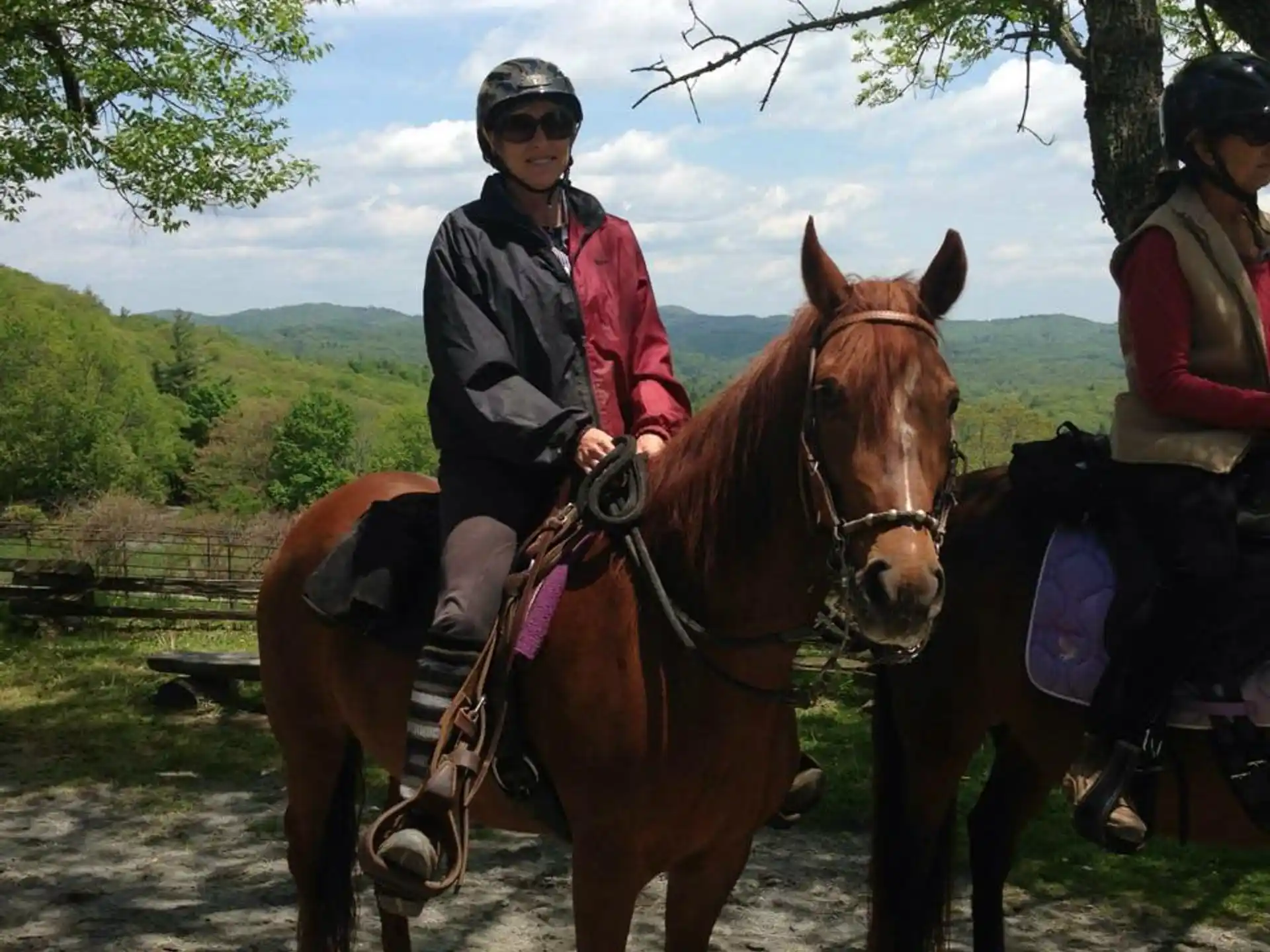 a couple of people riding horses