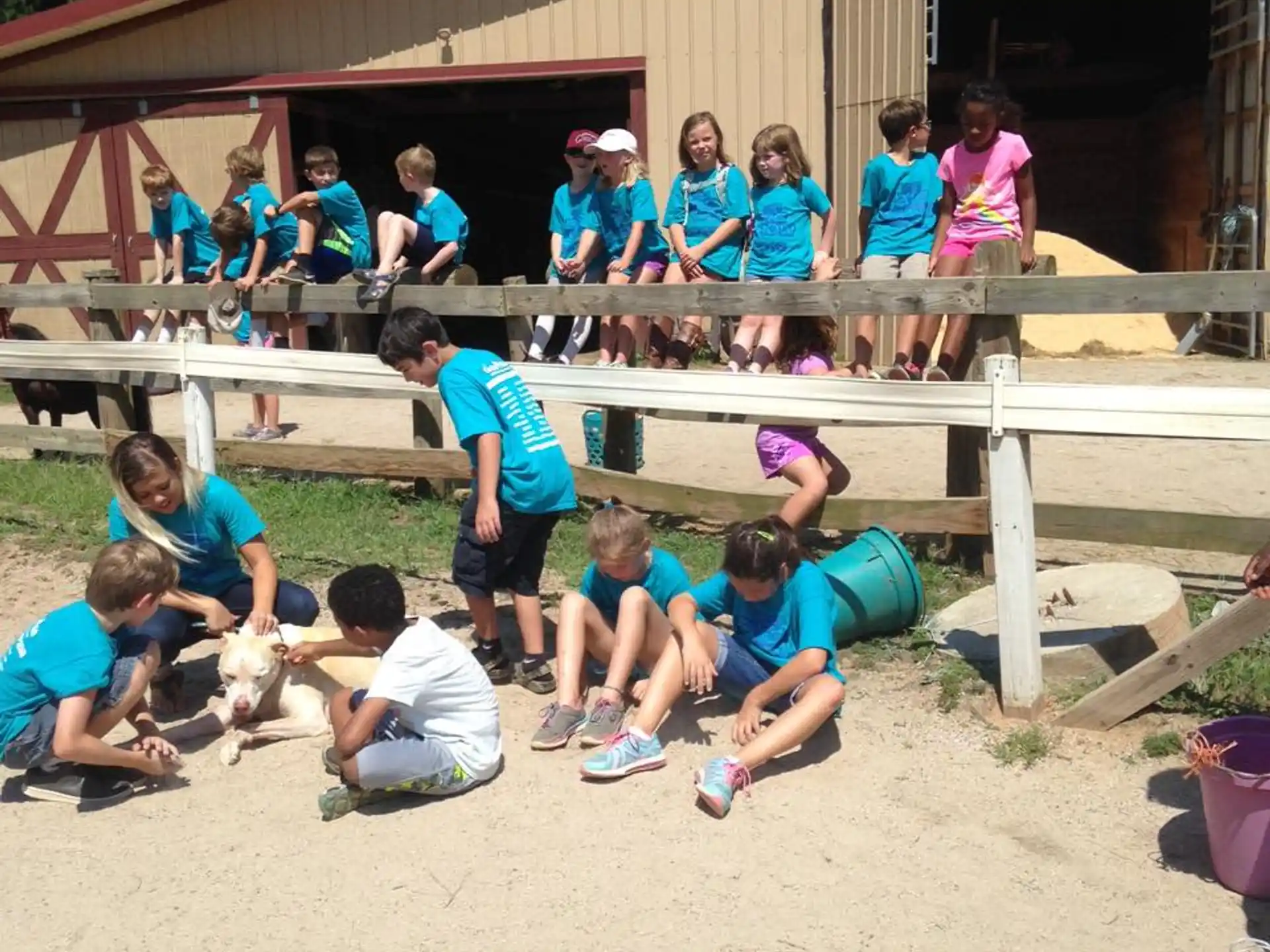 a group of children playing in sand