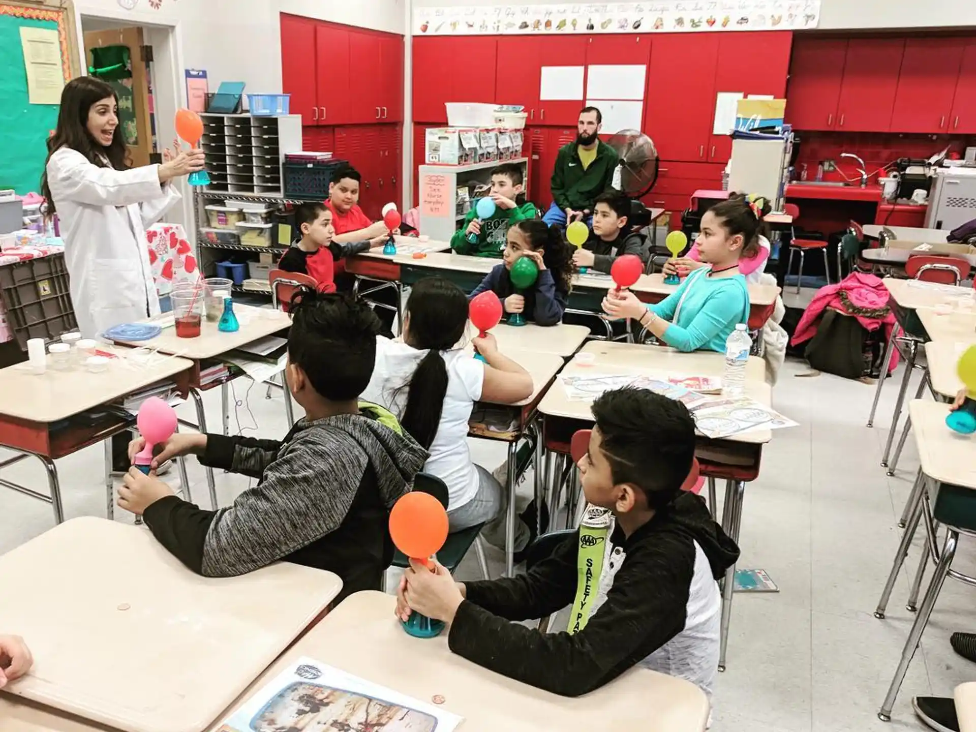 a group of children in a classroom