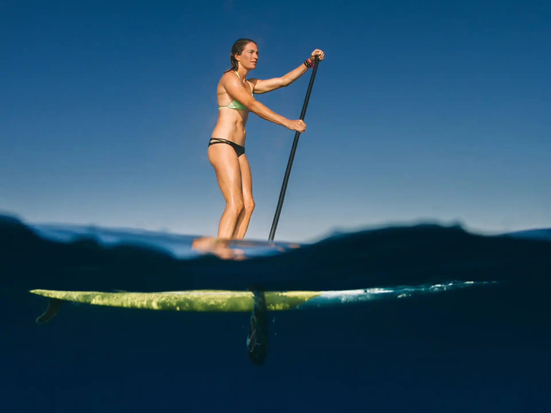 a person on a paddle board