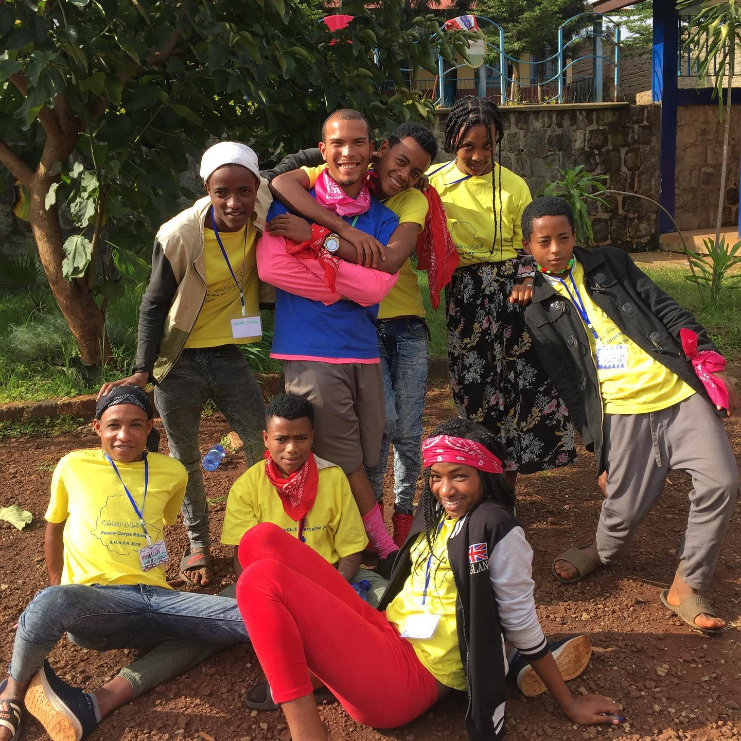 a group of people posing for a photo