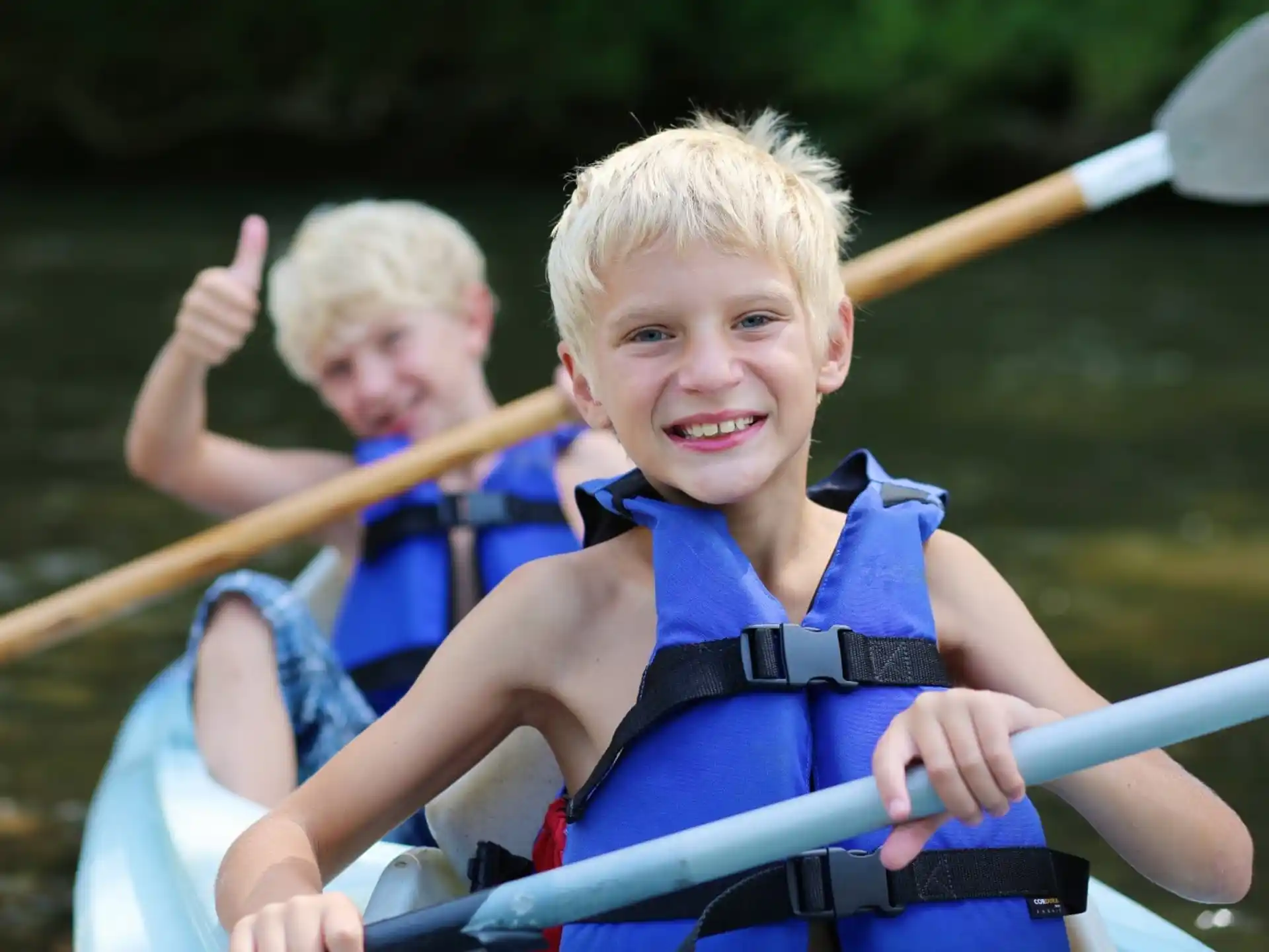 a boy in a boat