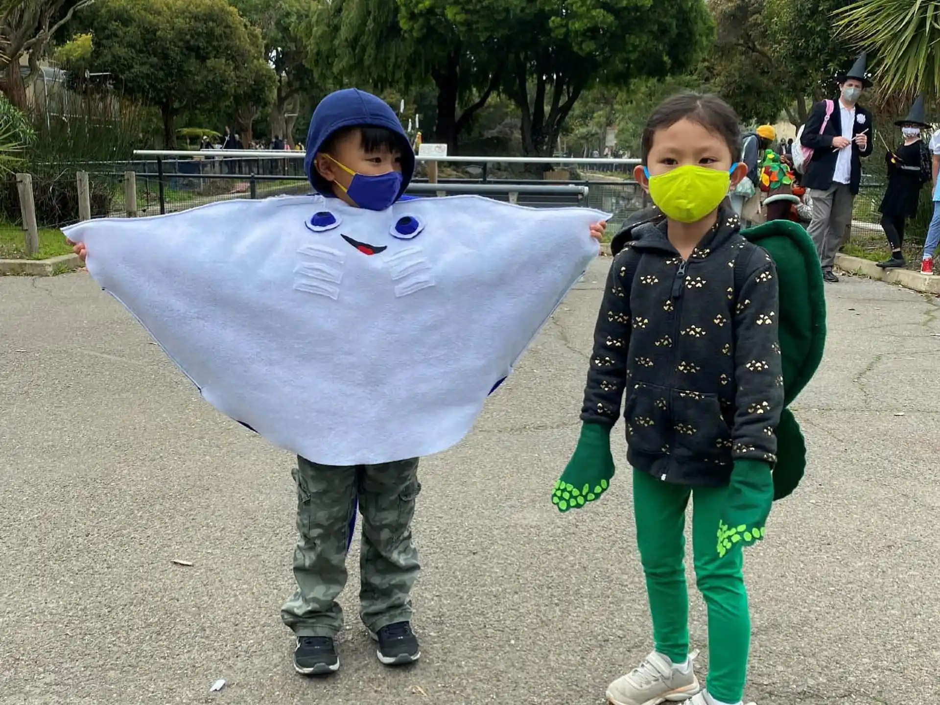 a boy and a girl wearing clothing