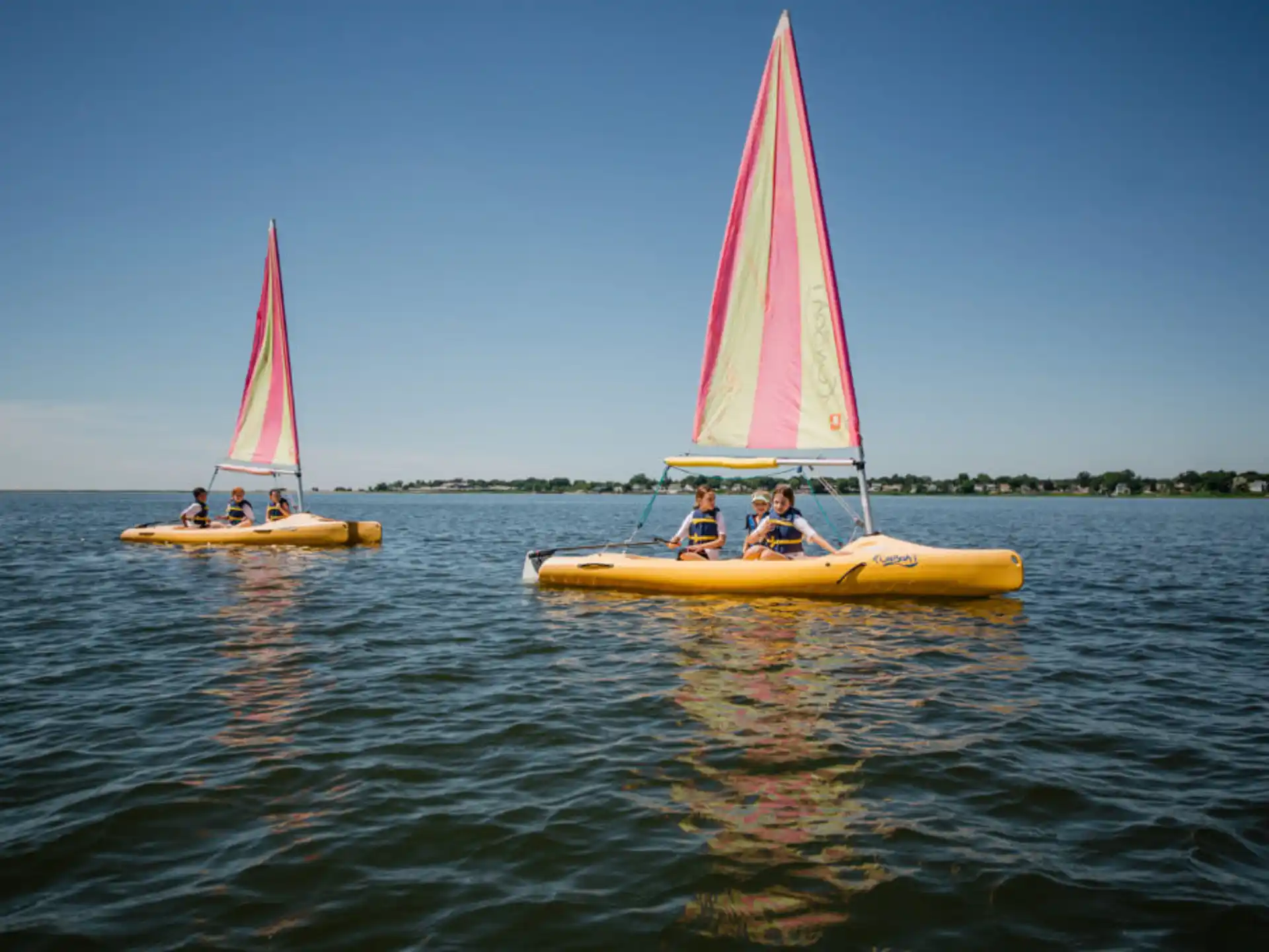 a group of people in a boat on the water
