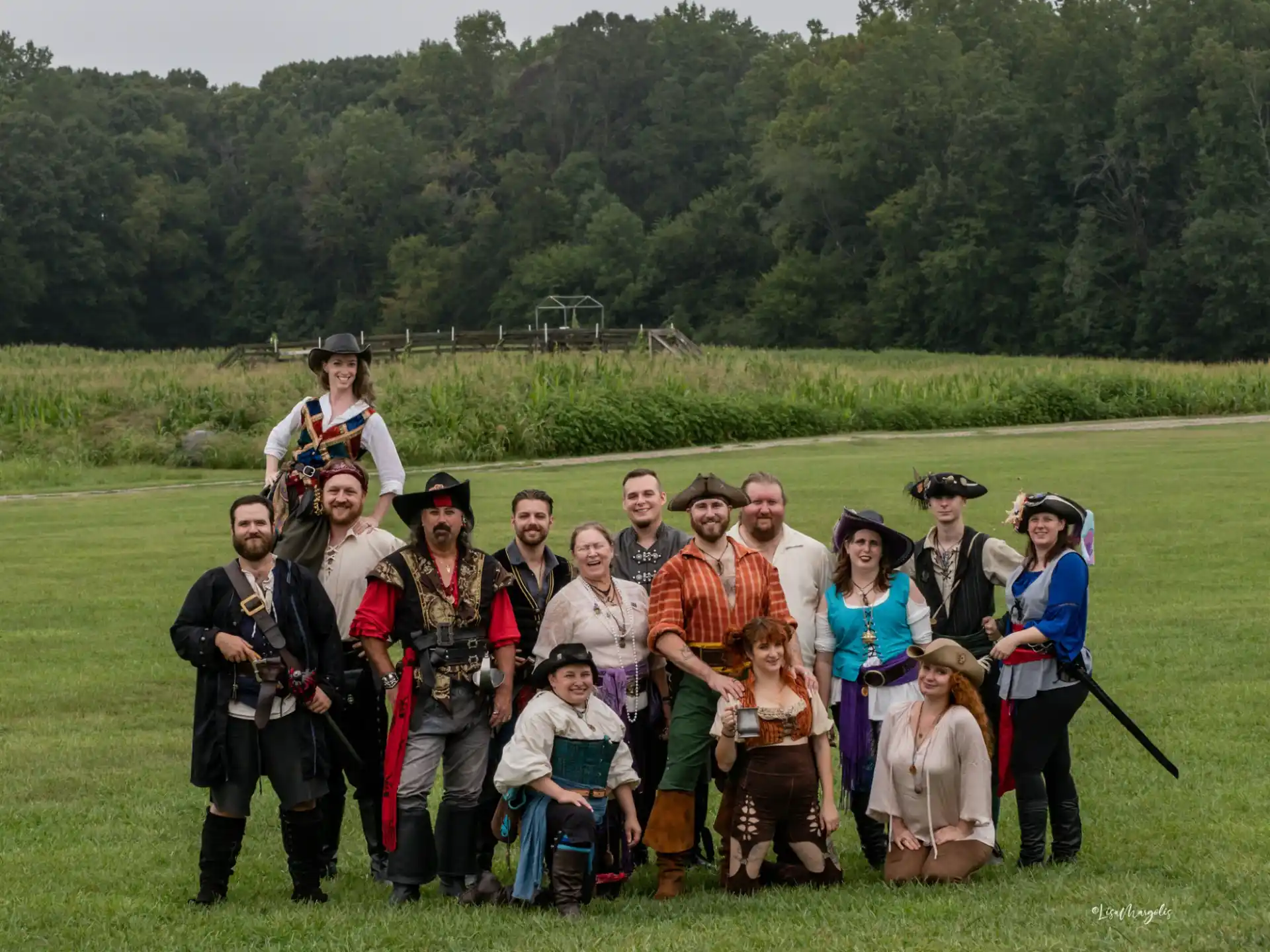 a group of people posing for a photo
