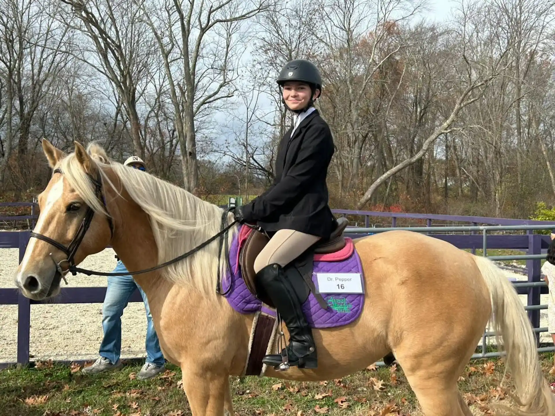 a person riding a horse