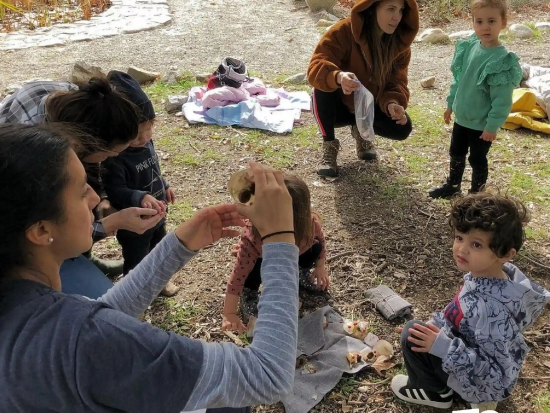 a group of people outside