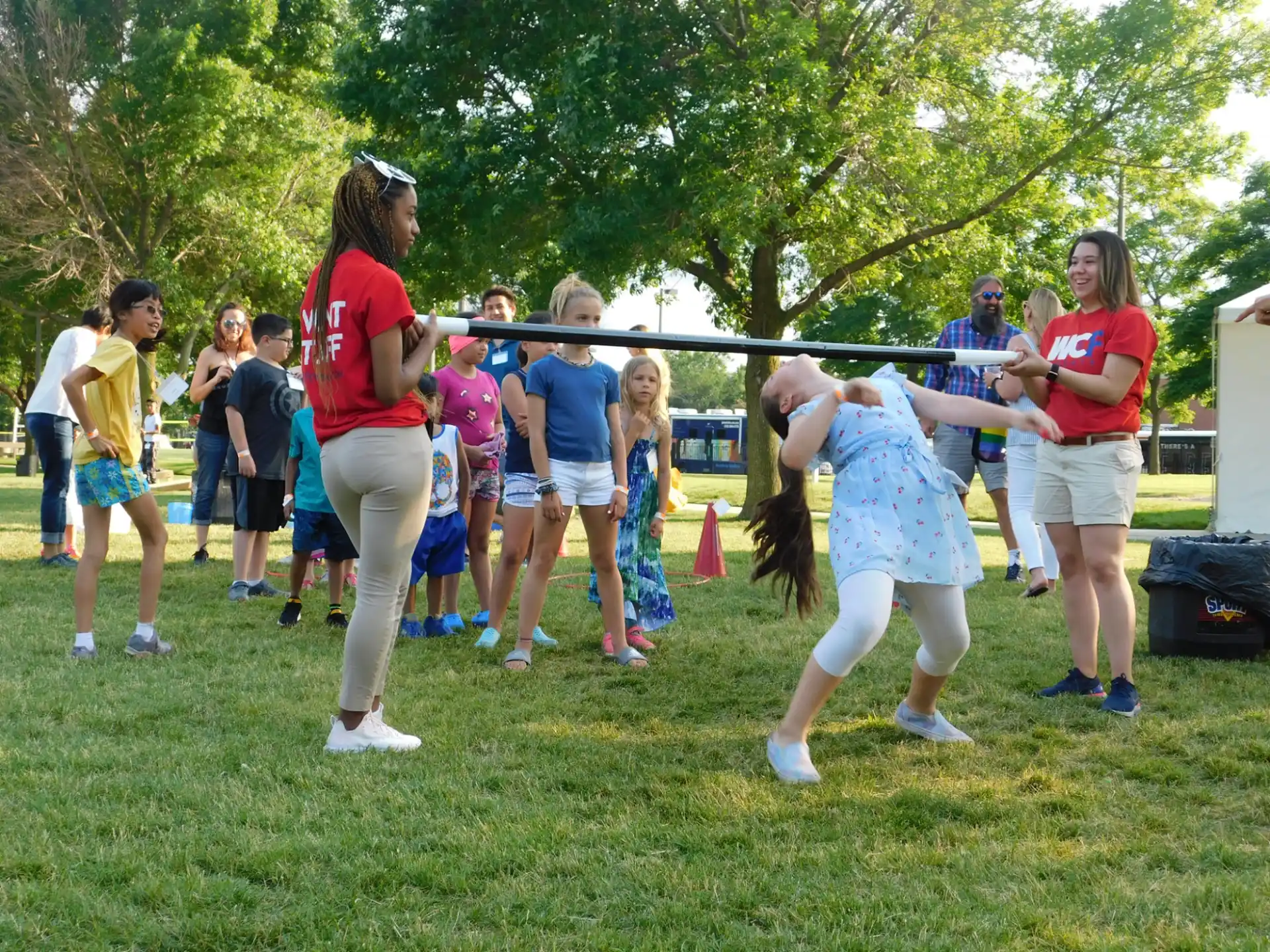 a group of people playing a game